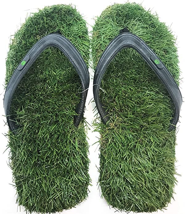 GenericGrass Sandals - Premium Quality Synthetic Grass Flip Flop Sandals with Memory foam strap - Man Size 7.5-9 (Sandal Length 10.5 inch), Green, Small