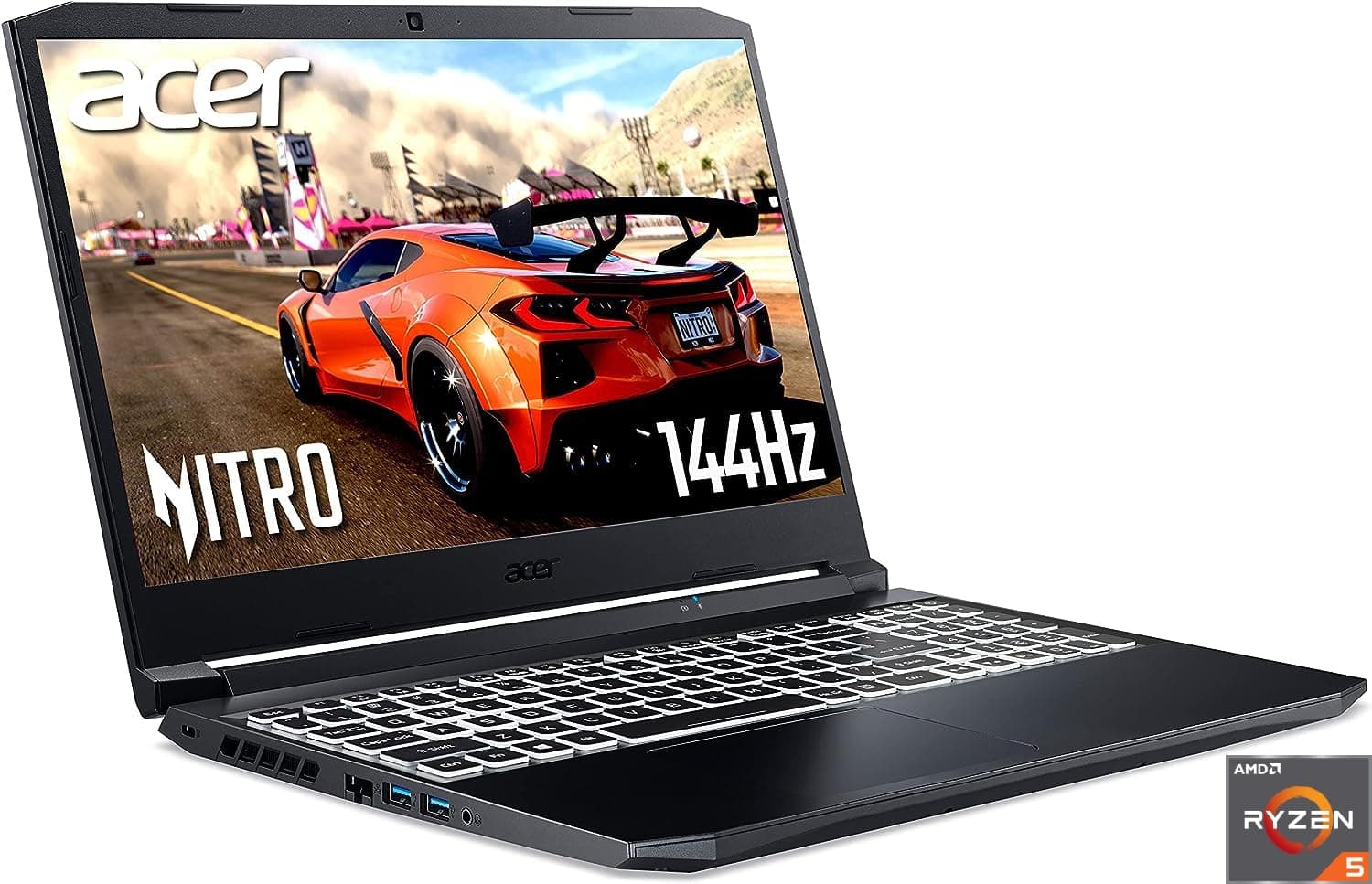 Acer Nitro 5 AN515-45 15.6 Inch Gaming Laptop - (AMD Ryzen 5 5600H, 16GB, 512GB SSD, NVIDIA GeForce RTX 3060, Full HD 144Hz, Windows 11, Black - 3 Year Warranty)