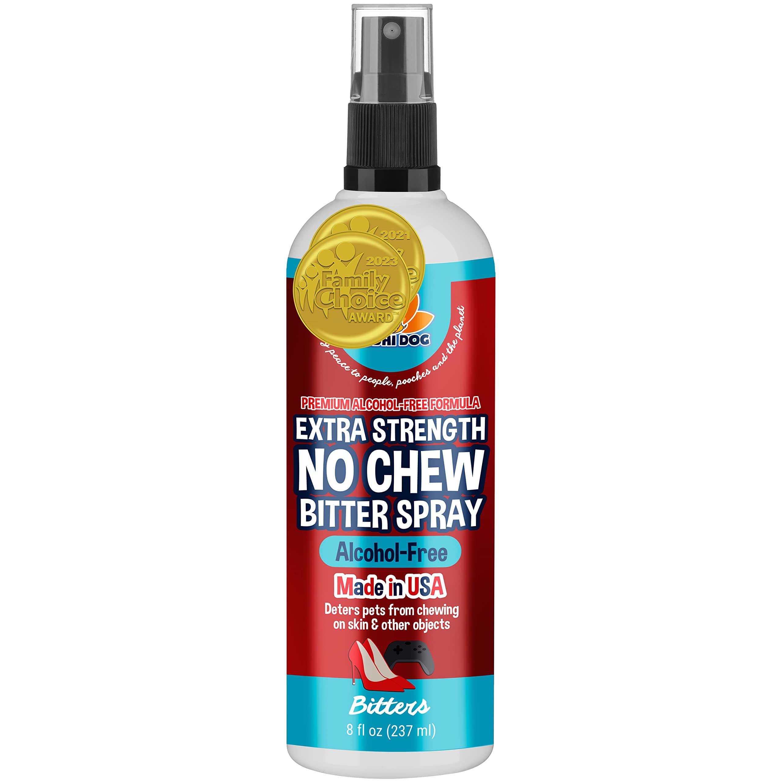Bodhi Dog Bitter 2-in-1 No Chew & Hot Spot Spray (Alcohol Free) - Natural Anti-Chew Remedy Better Than Bitter Apple - Soothes Hot Spots, Deters Chewing - Safe for Skin, Wounds & Furniture (8 Fl Oz)
