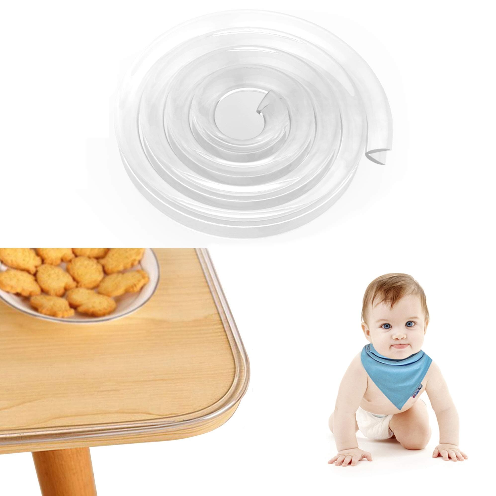Corner Guards, Clear Furniture Edge Guard Child Safety Kit Soft Silicone Bumper Strip Baby Proofing 3ft(1m) Toddler for Cabinets,Tables,Household Appliances,etc