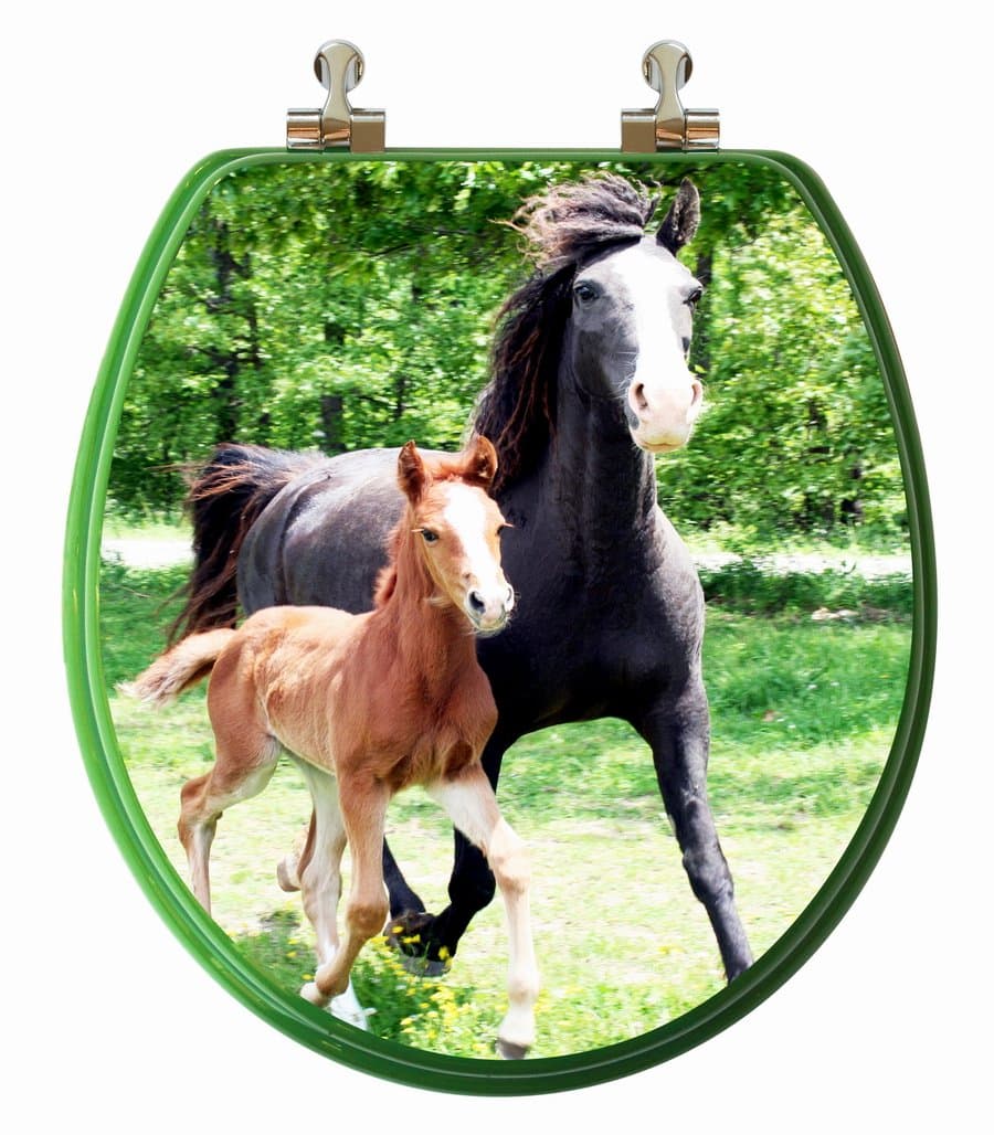 3D Series Horses Round Toilet Seat
