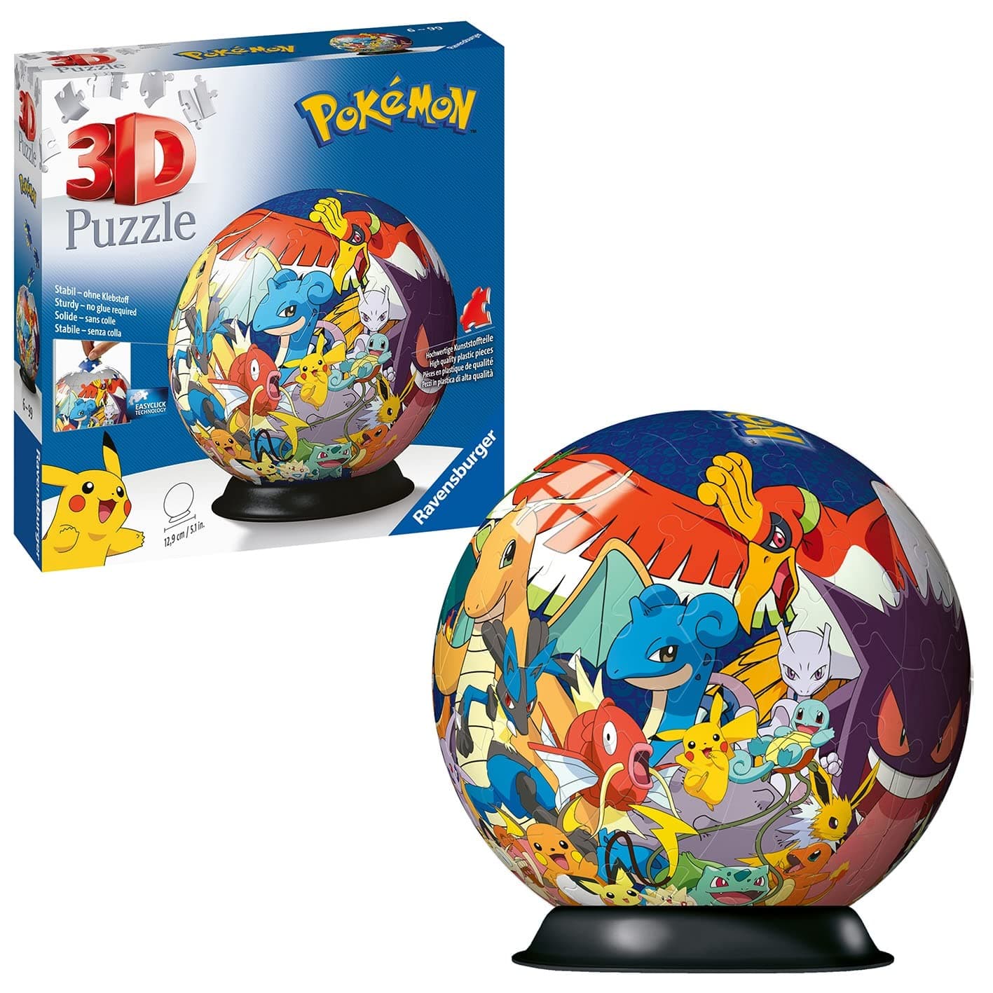 Pokemon 3D Jigsaw Puzzle Ball for Kids Age 6 Years Up - 72 Pieces - No Glue Required for Boys and Girls