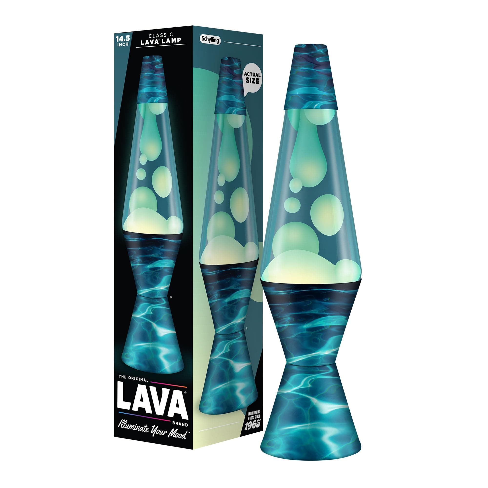 Lava Lamp - 14.5" Night Swim - Original Motion Light - White Wax and Blue Liquid - Item#2095 (Amazon Exclusive)