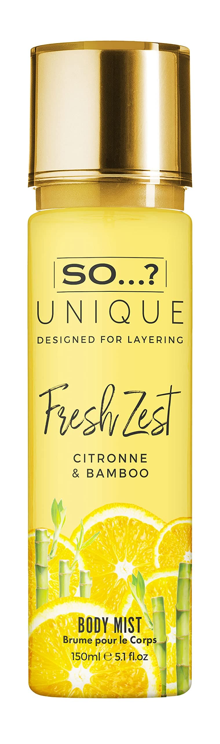 SO...? Unique Fresh Zest body mist - 150ml | Citronne & Bamboo Fragrance mist | Long lasting perfume mist | Body spray for women | Mix & Match your So…? Unique Scents