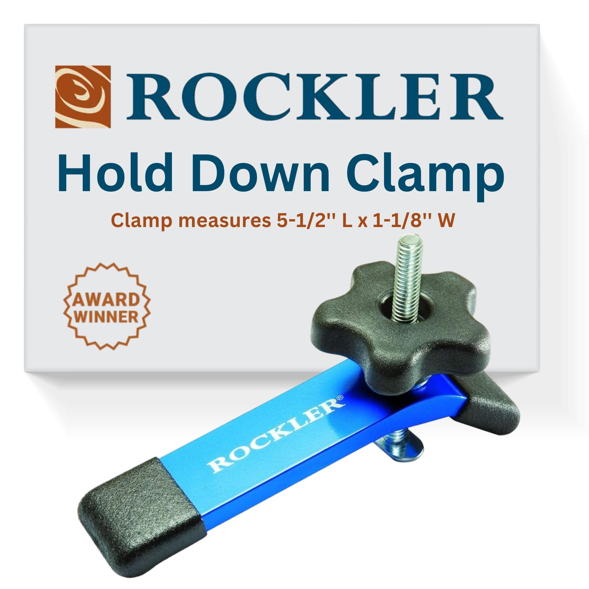 Rockler Hold Down Clamp, (5-1/2''L x 1-1/8'' W) - Drill Press Clamp is for Workbenches, Jigs, or Machine Tables w/T Track Accessories – Clamps Ideal for Soft Woods, Pre-finished Panels, & More