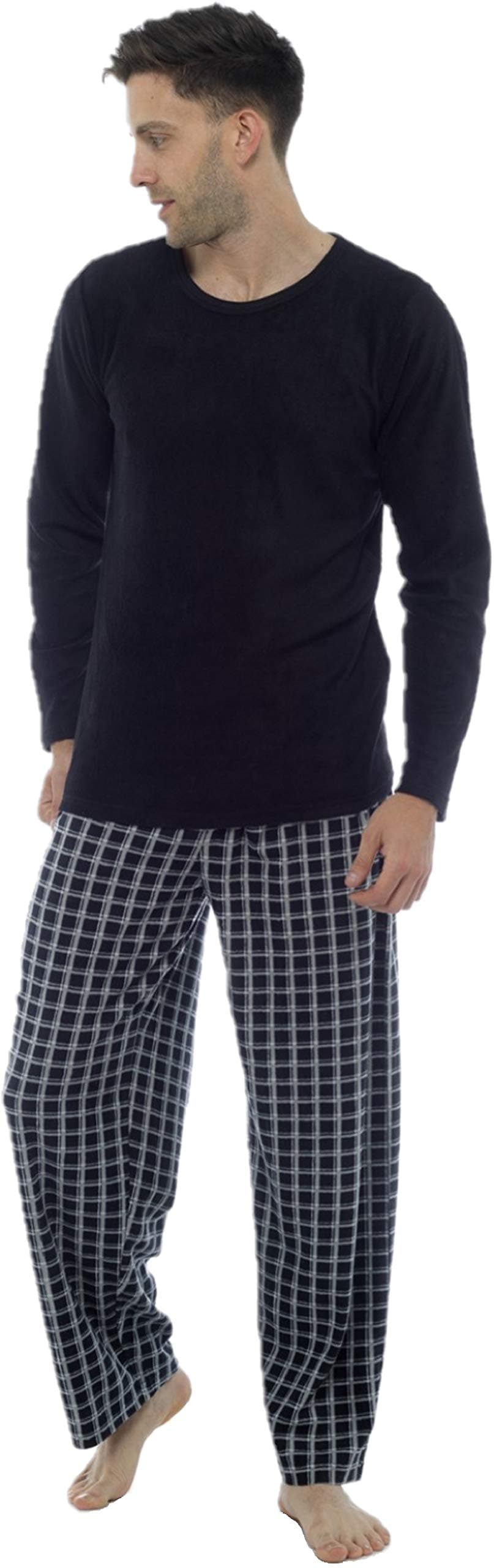 MARK KLEIN Mens Fleece Pyjama PJ Set Ideal for Loungewear or Nightwear/Sleepwear