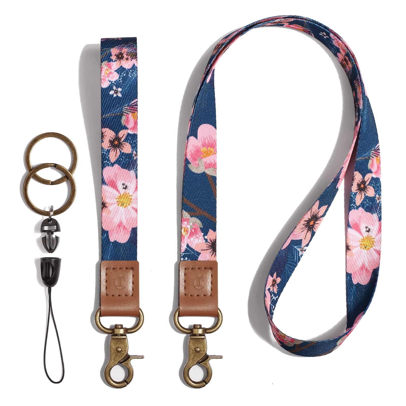 with ID Holder Key Chain Wrist Strap Badge Mobile Phones Wallets Car Key Lanyards Durable Premium Quality Wristlet Strap Neck Cool Lanyard (2 Pack)