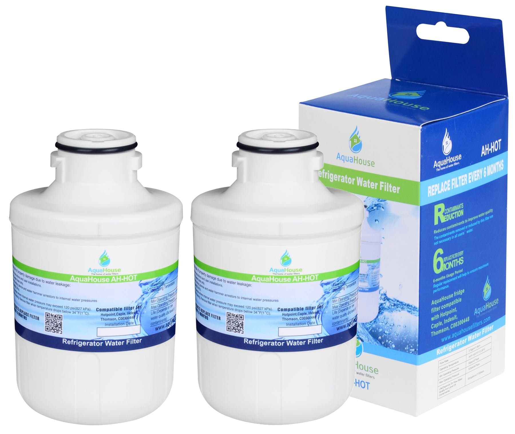 2X AH-HOT Water Filter for CDA, Thomson THSBS90WDWH / Hotpoint SXBD922FWD / Caple CAFF205 / Indesit C00300448 / Ariston/Electrolux - MFCMG14211F Compatible