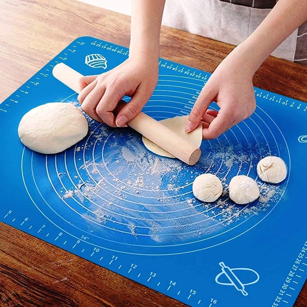 AGIRLVCT Reusable Non-Stick Silicon Roti Mat Pastry Fondant Dough Roti Chapati Rolling Baking Sheet Mat with Measurements 30 x 40 cm (Multicolor)
