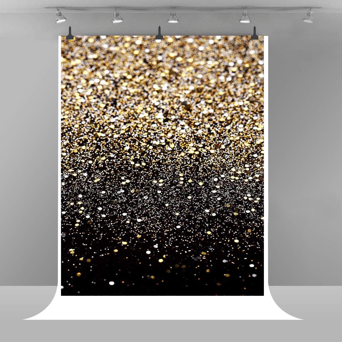 Black and Gold Photography Background Valentine's Day Backdrop Polyester Backdrop Wedding Birthday Makeup Party Backdrop Kids Children Art Studio Backdrop Props 3X5ft E00T9517(Can not Glitter)