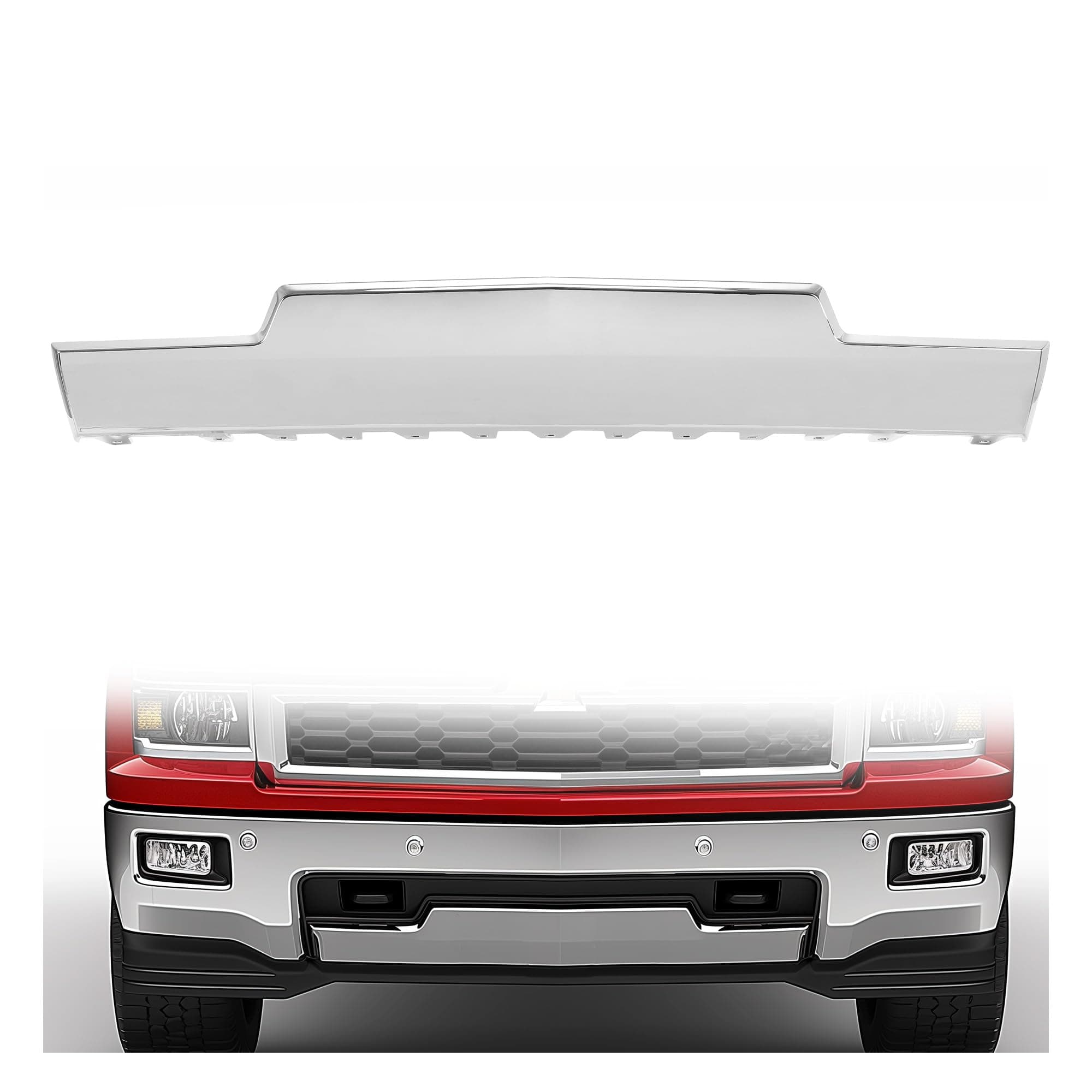 KUAFU Front Bumper Skid Plate Compatible with 2014 2015 Chevrolet Chevy Silverado 1500, 2015 Cadillac Escalade Truck Chrome Replace for GM1087249C 22944882