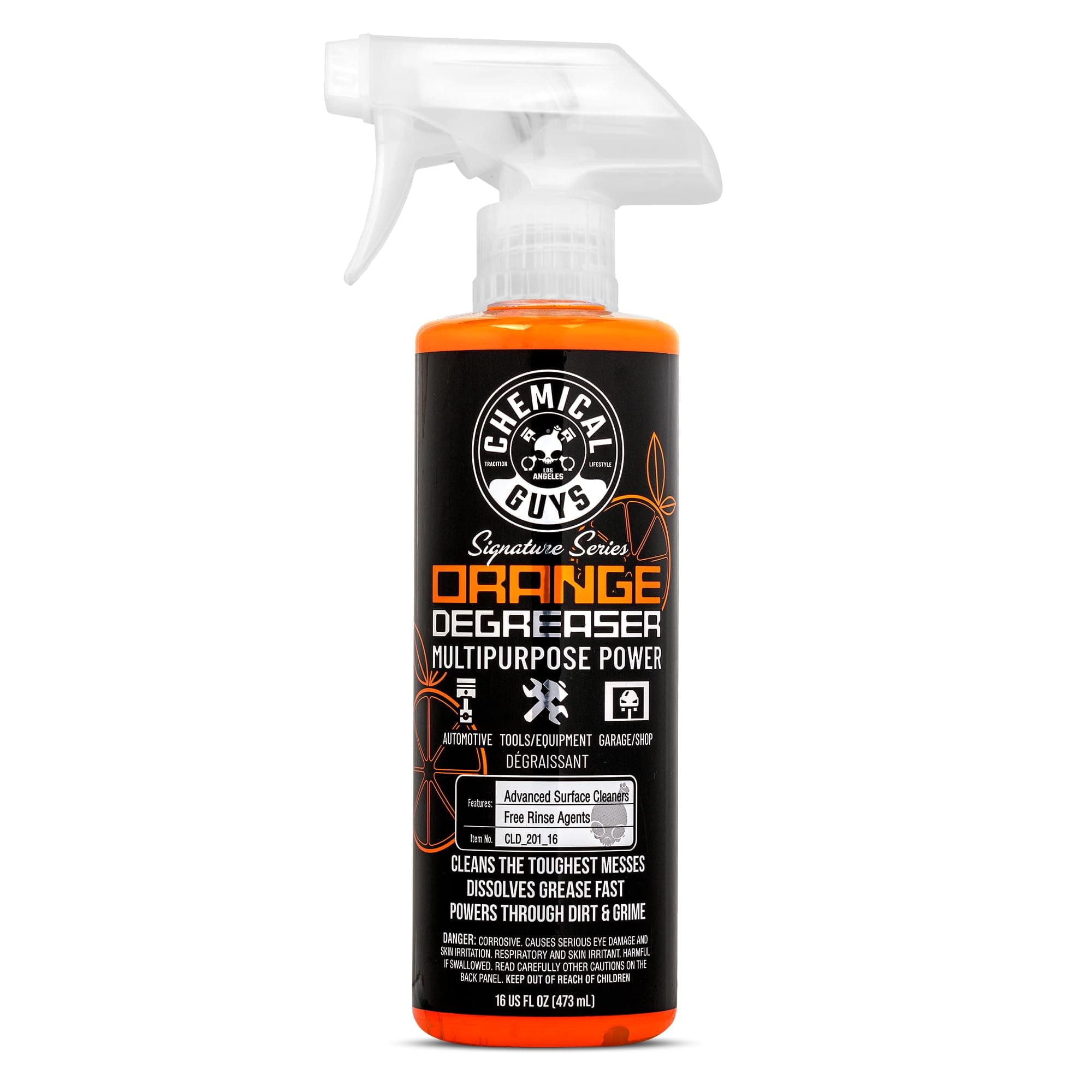 Signature Series Orange Degreaser Spray - Heavy Duty All Purpose Cleaner for Engines, Tires, Undercarriages, Tools and More, Professional Strength, Breaks Down Grease, Oil & Grime, 16 oz