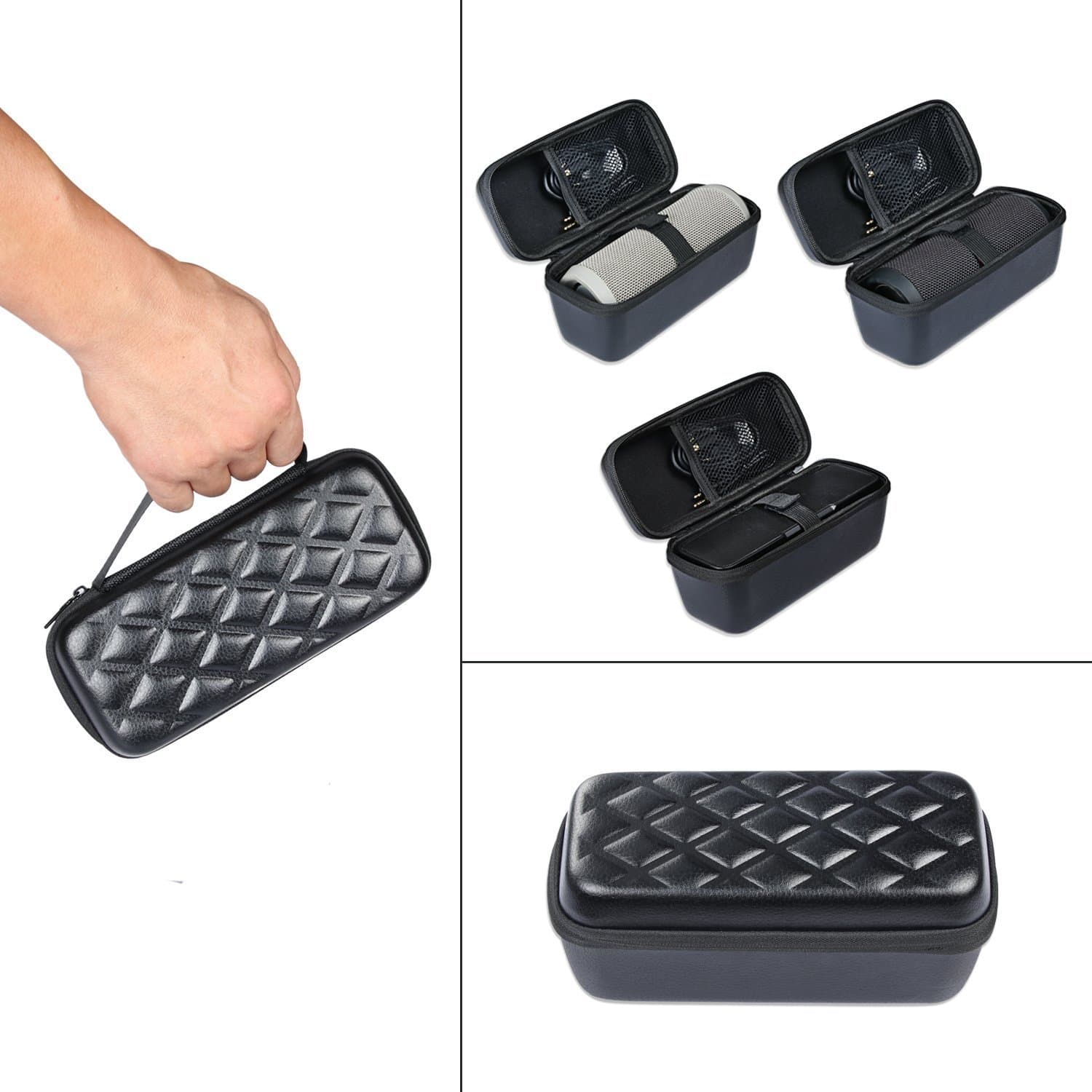 CrustPro Protective Pouch Bag Carrying Travelling Case Cover Storage Case for JBL Flip 4 / Flip 3 / Razer Leviathan Mini Bluetooth Speaker(Black)