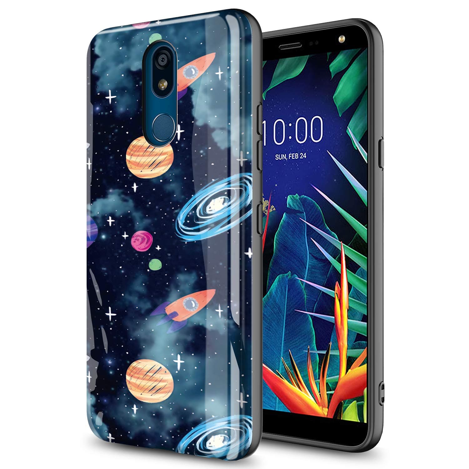 GORGCASE Case Design for LG K40 / LG Solo LTE/LG K12 Plus/LG X4 2019 5.7"/LG Harmony 3/LG Xpression Plus 2,Slim Anti-Scratch Shock-Proof Cute Girls Women Man Armor Drop Protective Cover Galaxy Space