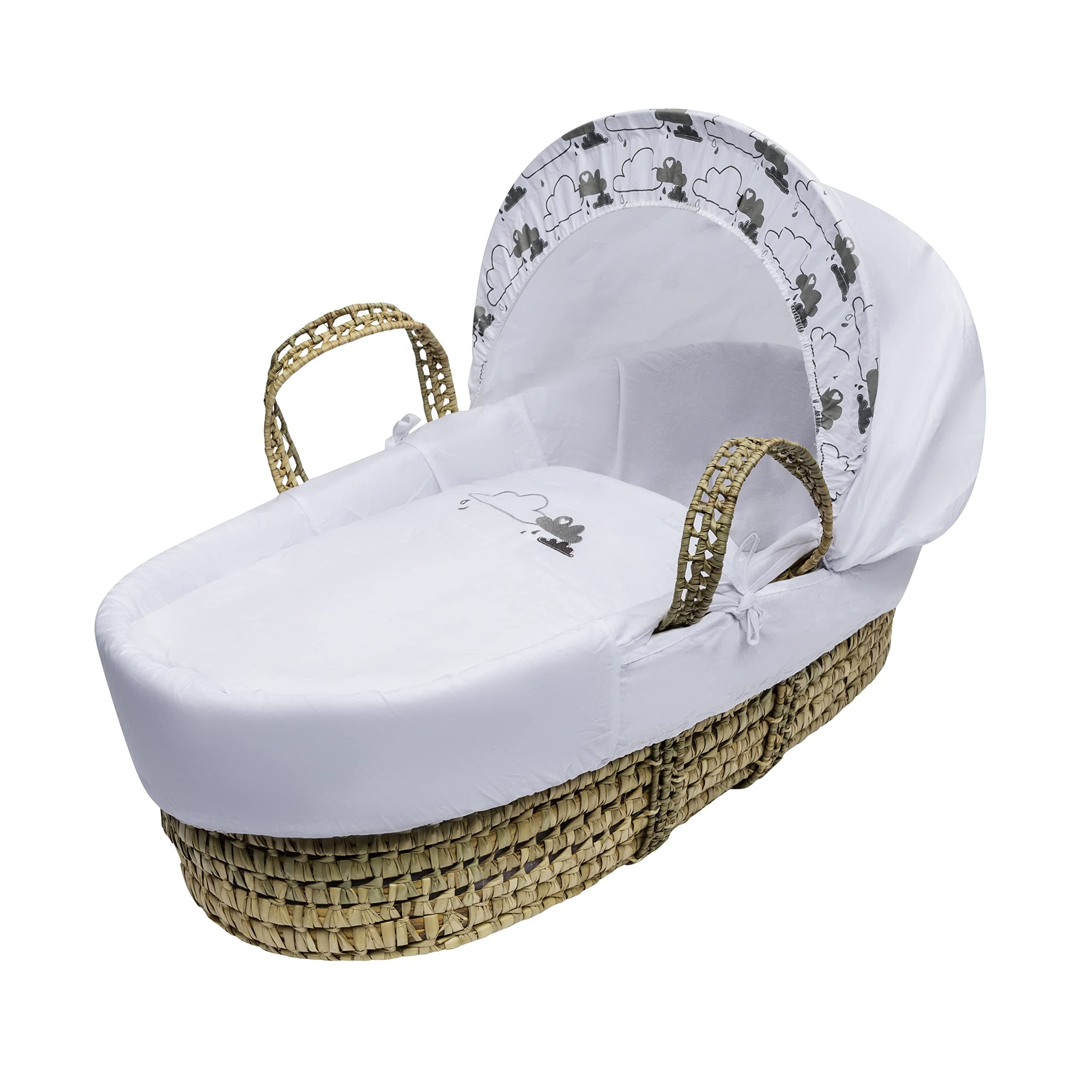 Kinder ValleyMoses Basket with Changing Mat(Lion King Theme) also Includes Adjustable Hood, Fibre Mattress & Padded Liner | (Clouds)