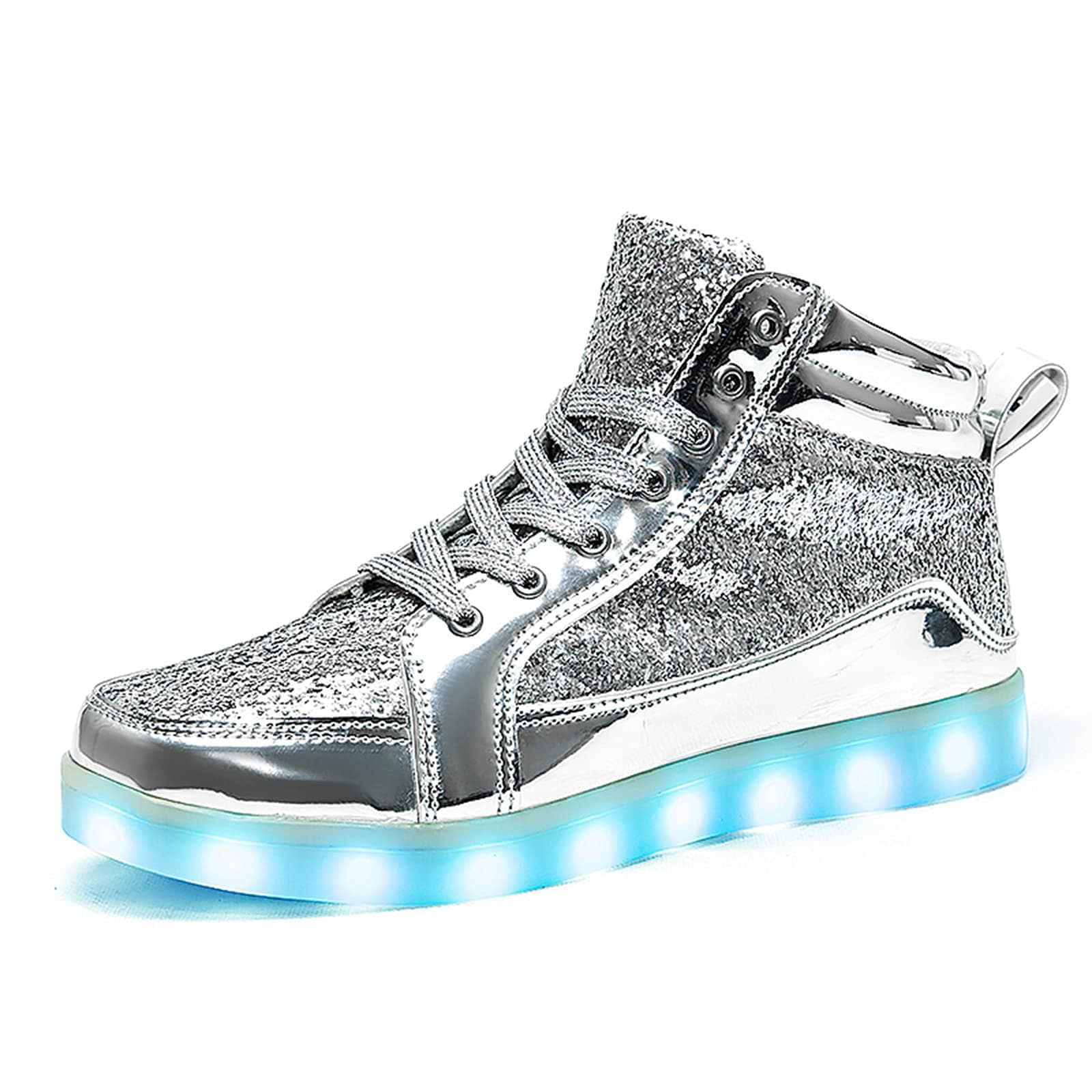 IGxx LED Light Up Shoes Light for Men High Top LED Sneakers USB Recharging Shoes Women Glowing Luminous Flashing Shoes LED Kids