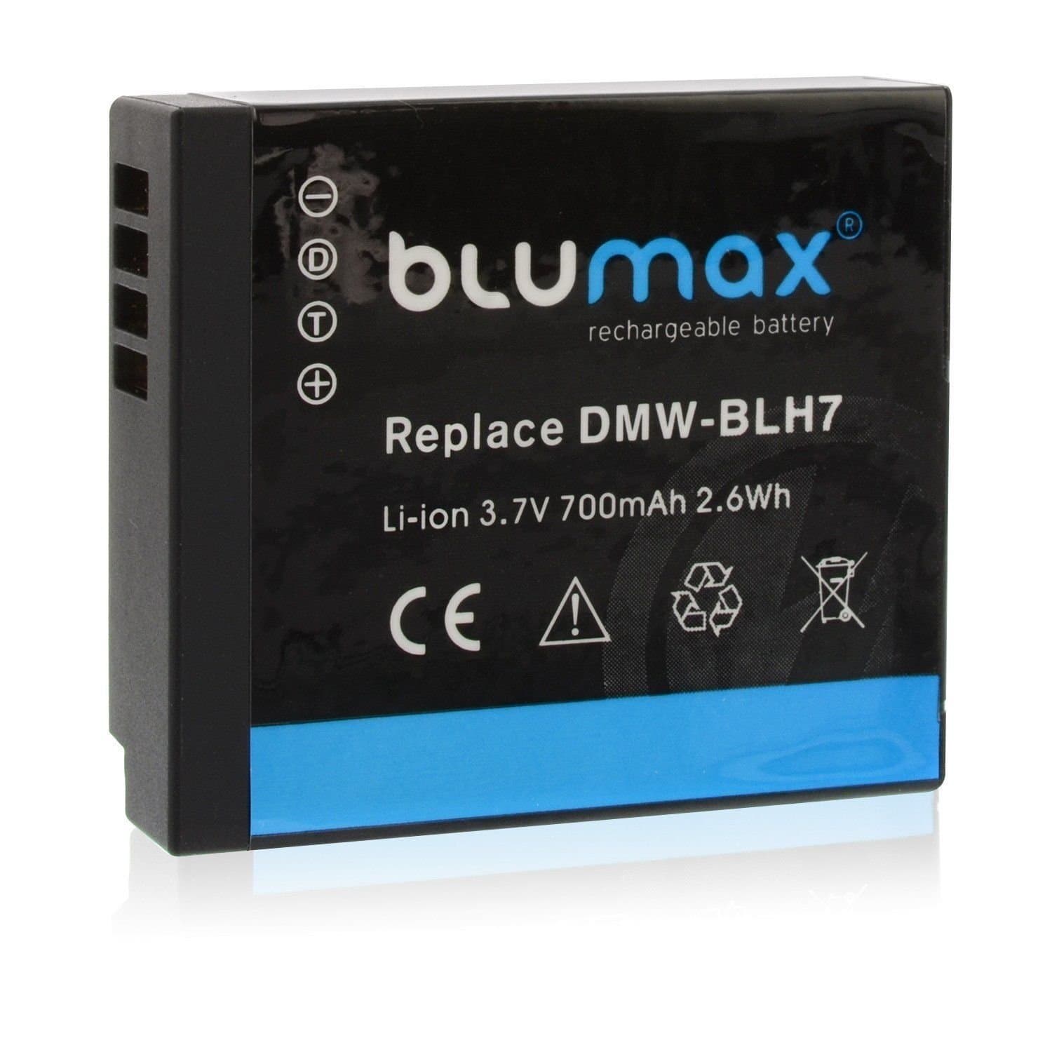 Blumax® DMW-BLH7 DMW-BLH7E BLH7 BLH7E Replacement 700mAh 3.7V Battery Power Pack for Panasonic DMC-GF7 DMC-GF7K DMC-GM1 DMC-GM1K DMC-GM5K DMC-GM5L DMC-GM5W
