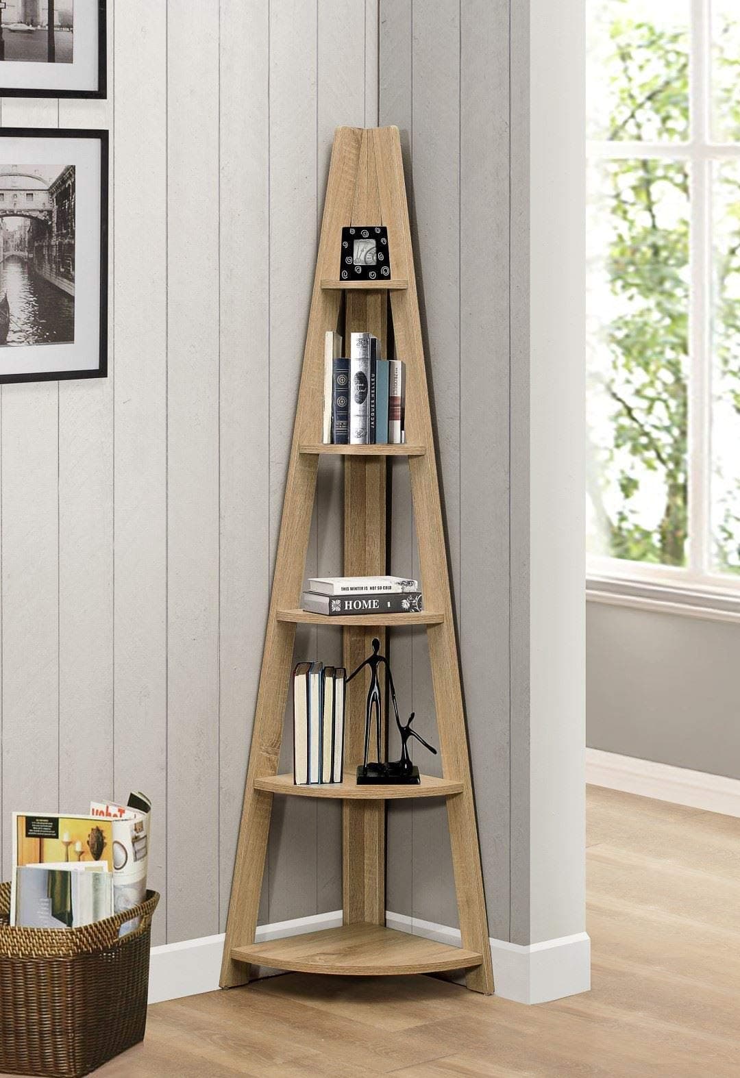 Birlea, Dayton, Corner Bookcase, Wood, Oak, One Size