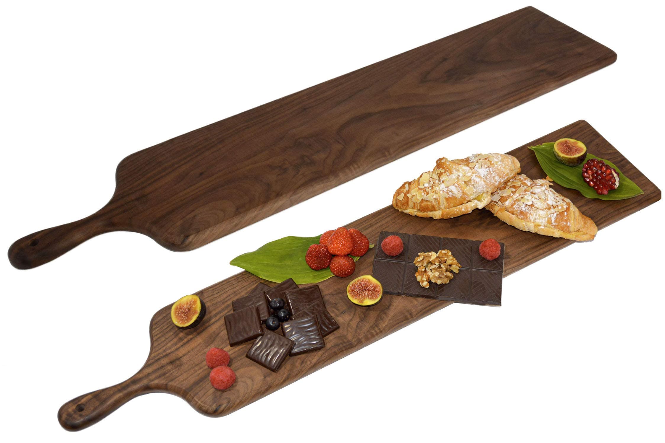 Long Walnut Cheese Board with Handle (29.5" x 6.1"), Long Charcuterie Platter,XL Cheese Board, Large Wooden Cheese Serving Board,Extra Large Charcuterie Board