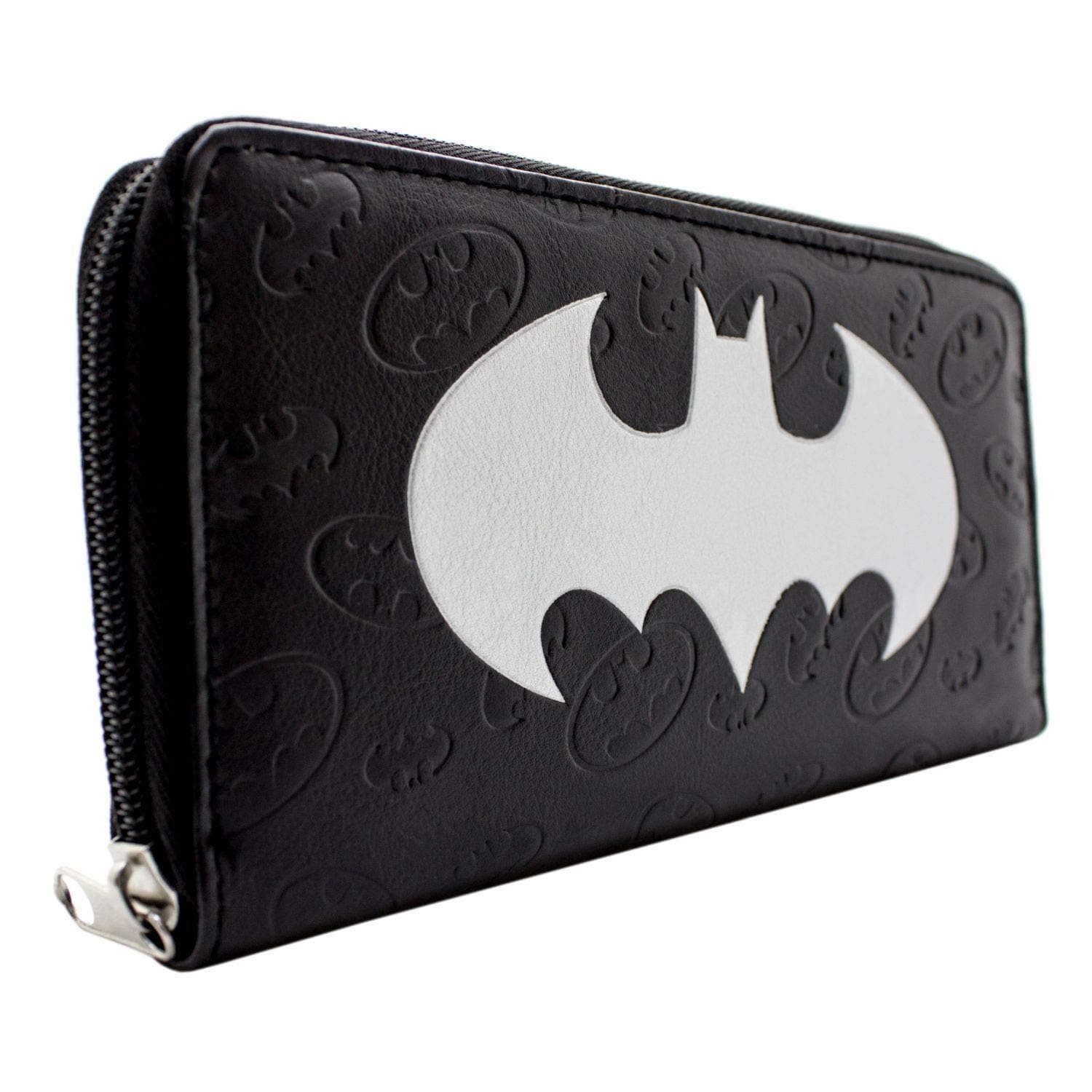 DC Batman Embossed Bat Print Black Coin & Card Clutch Purse