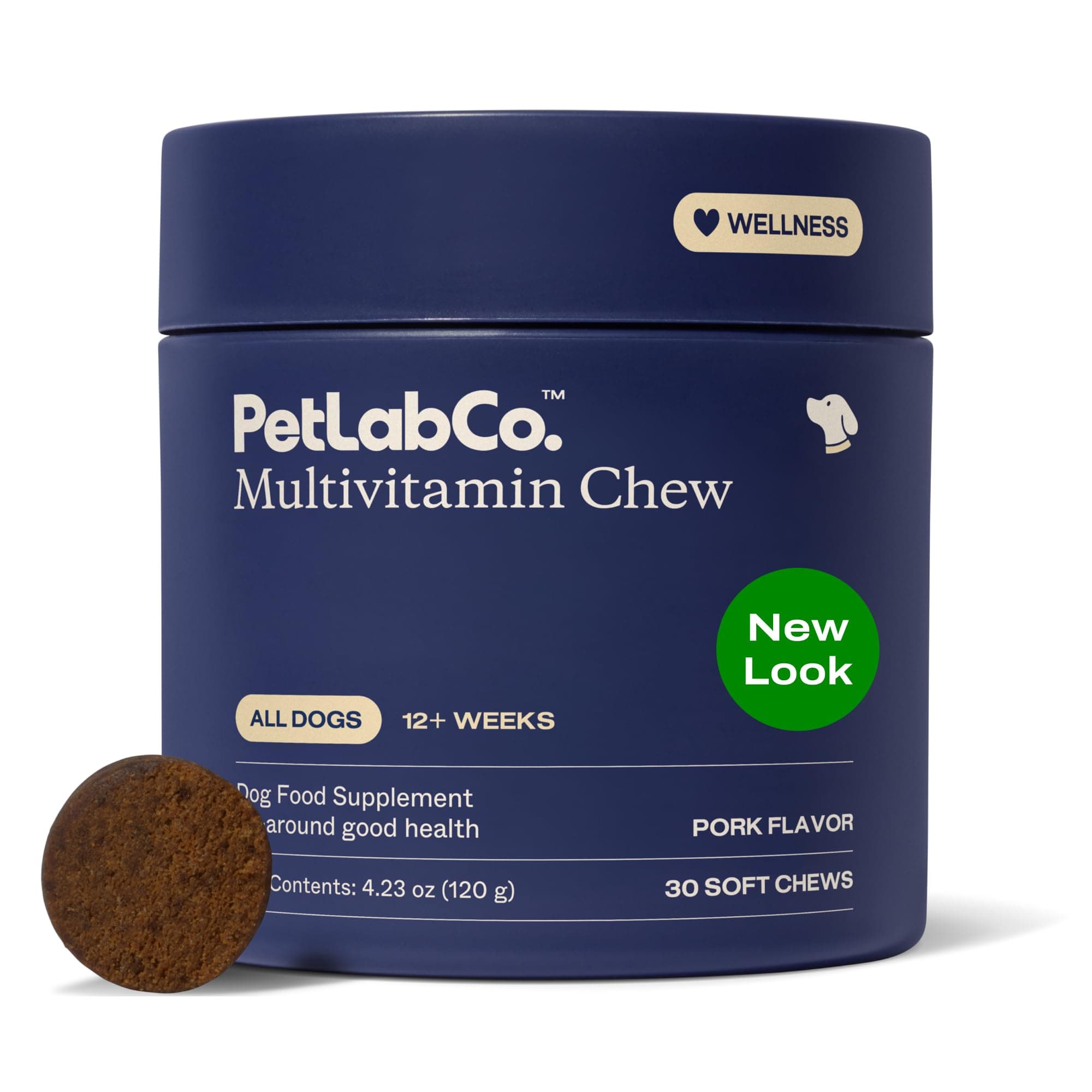 22 in 1 Dog Multivitamin - Support Dog's Immune Response, Skin, Coat, Joints & Overall Health - Vitamins A, E, D, B12, Minerals, Antioxidants - Chewable Pork Flavor - Packaging May Vary