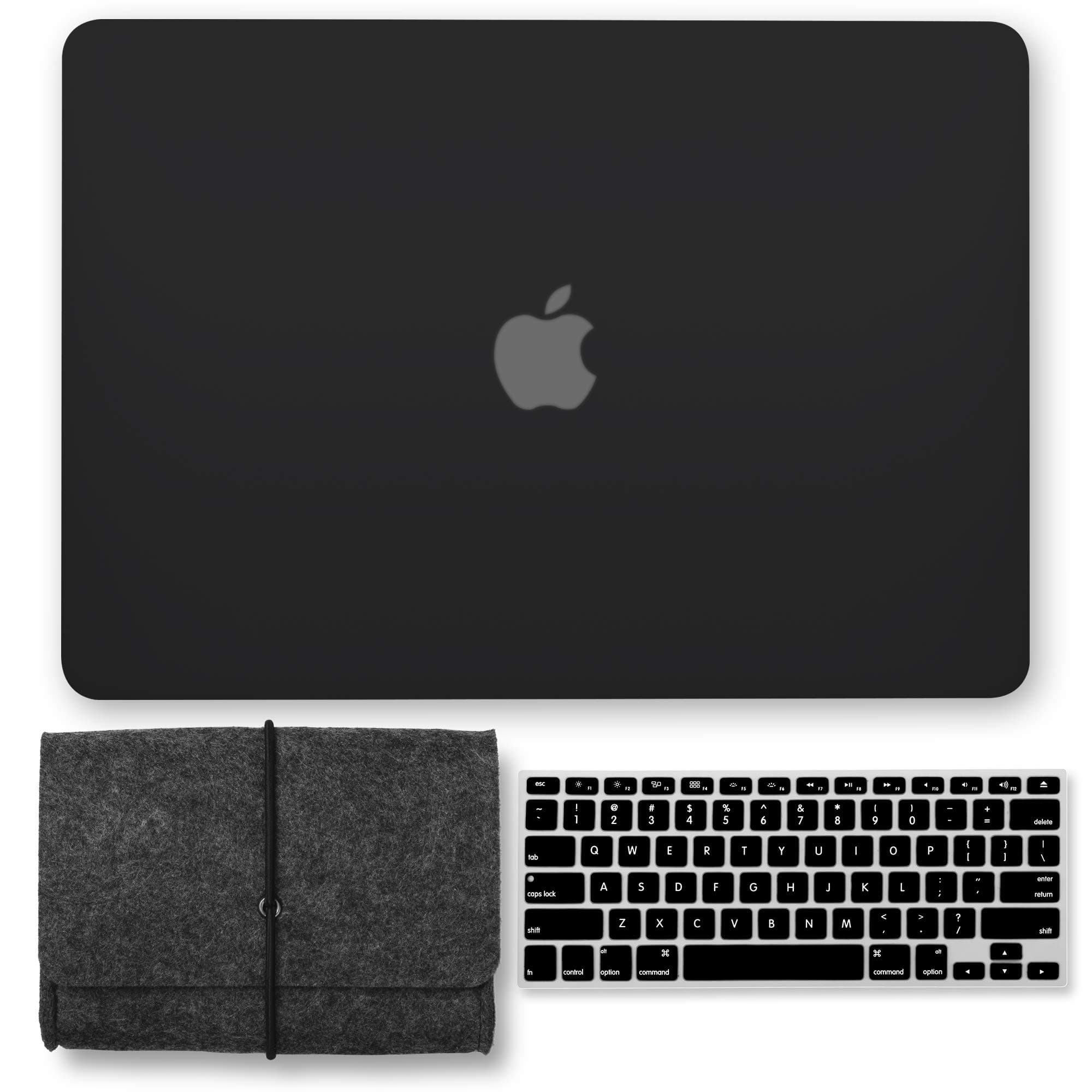 GMYLE MacBook Air 13 Inch Case A1466 A1369 Old Version 2010 2017, Storage Bag Pouch for Travel and Keyboard Cover 3 in 1 Set (Black)