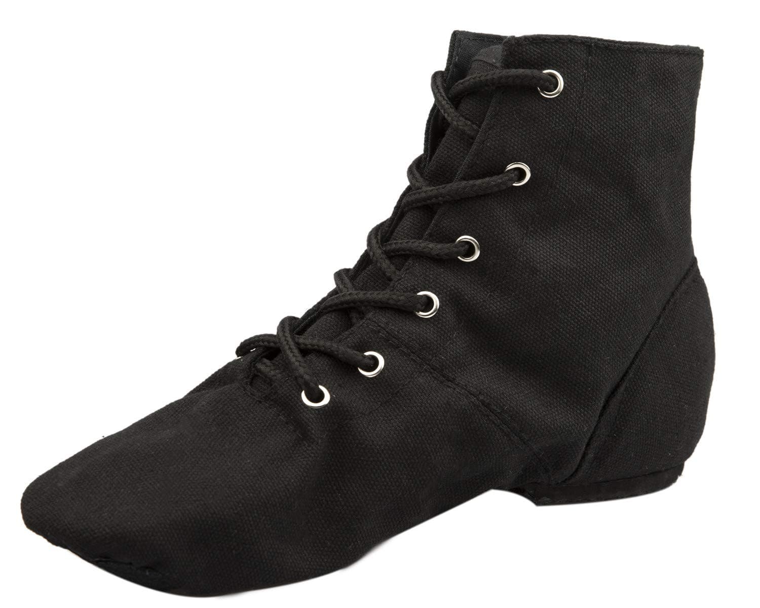 Lace-up Canvas Dance Shoes Flat Jazz Boots for Practice, Suitable for Both Men and Women