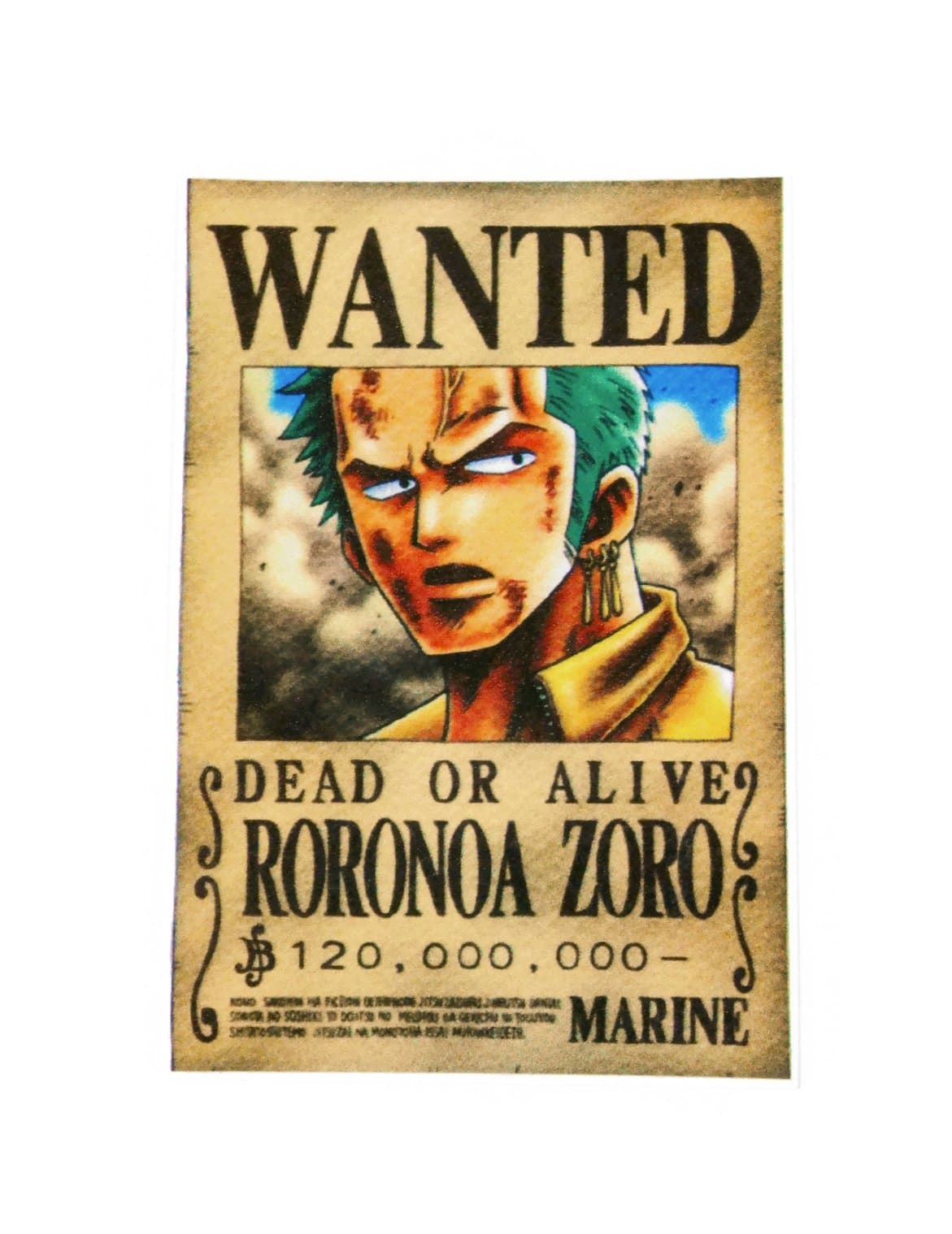 One Piece - Roronoa Zoro Sticker Skateboard Laptop Luggage Decals