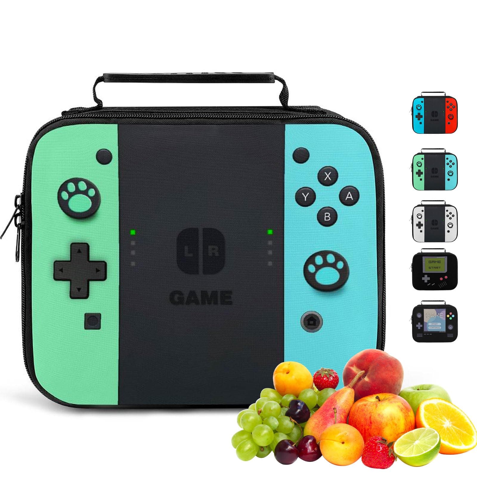 Insulated Lunch Box for Boys Girls, Game Lunch Bag for School Work Office Travel Picnic Hiking Beach, Waterproof Leakproof Portable Fits Most Bento Boxes