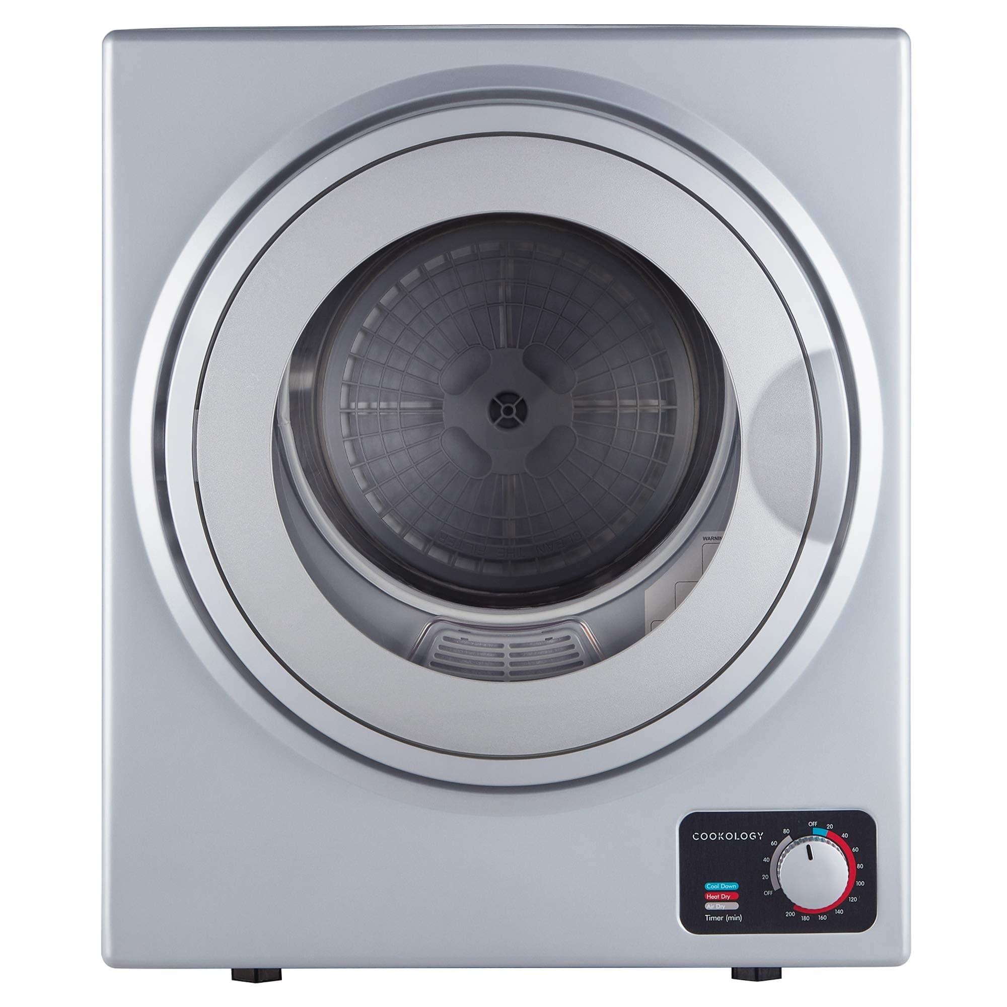 Cookology CMVD25SL Mini Vented Tumble Dryer in Silver - 2.5kg Capacity - Table Top - Compact Design - Dial Heat Controls - 4 Drying Functions - 200 Minute Timer