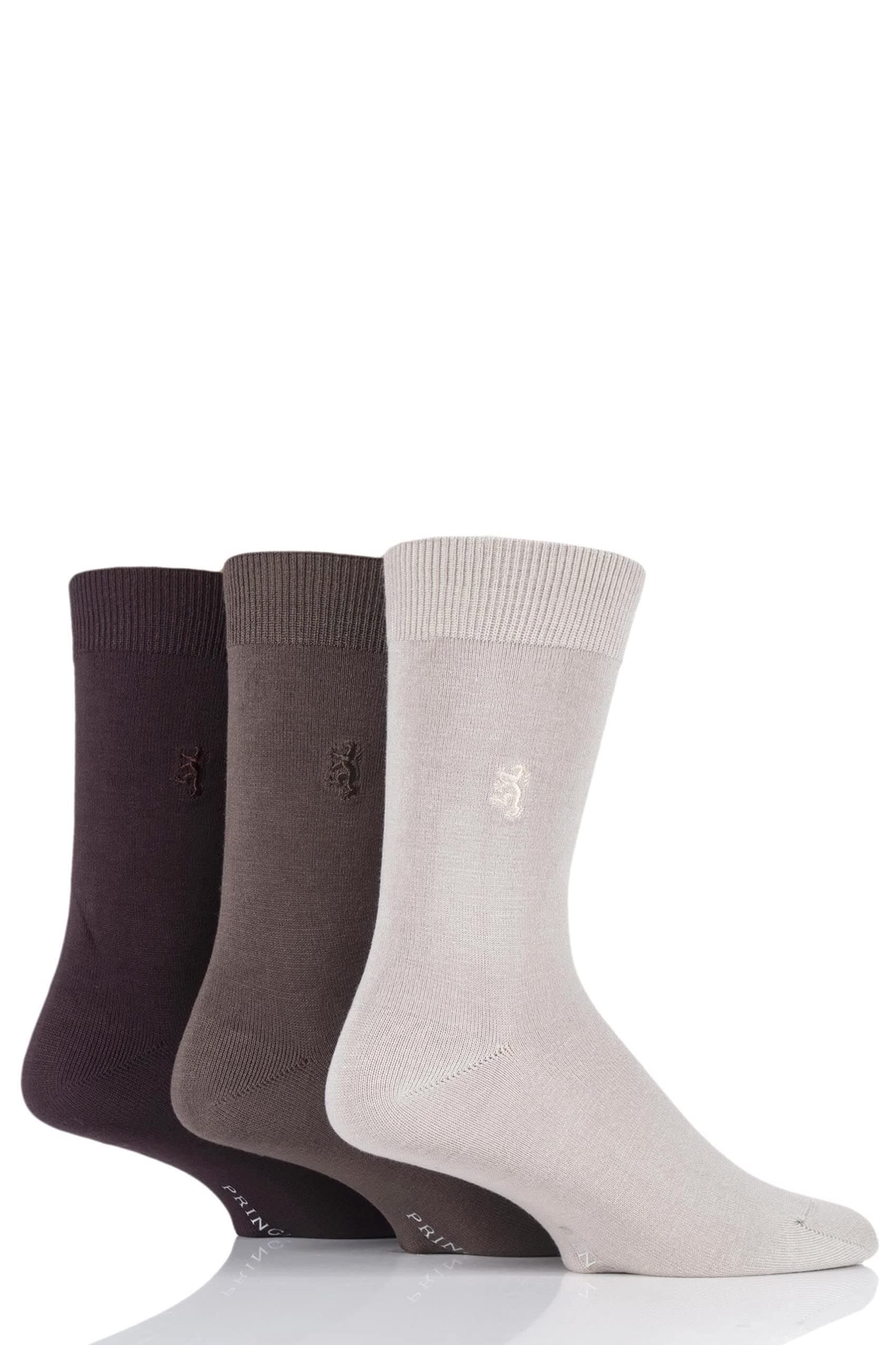 Pringle of ScotlandMens Classic Bamboo Plain Socks Pack of 3