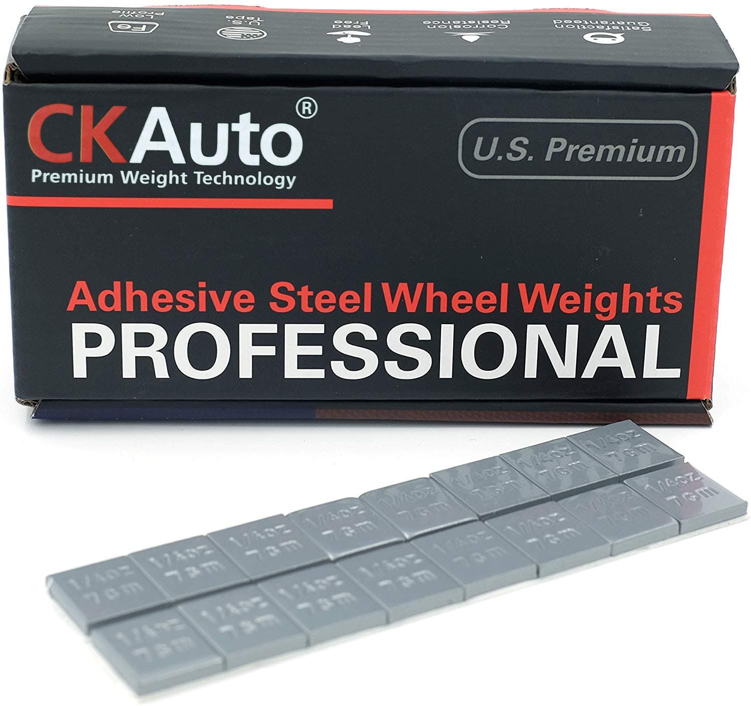 CKAuto 1/4oz, 0.25oz, Grey, Adhesive Stick on Wheel Weights, EasyPeel Type. Cars, Trucks, SUVs, Motorcycles, Low Profile, 60 oz/Box, U.S. OEM Quality, (240pcs) Gray Gray CKsafeAWW005Grey