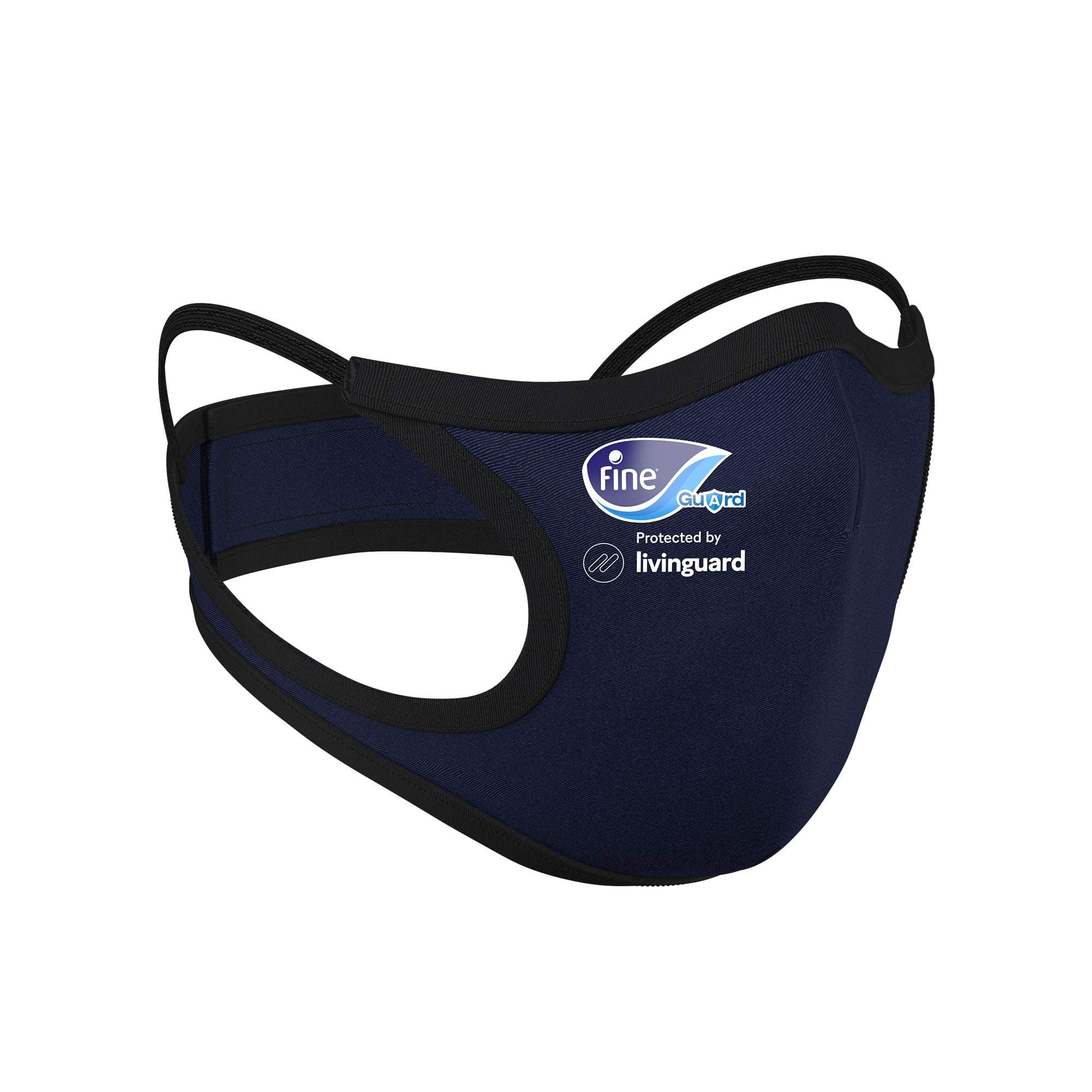 Fine Guard Fine Guard, 2 Reusable Face Mask for Adult, Medium. Dark Blue