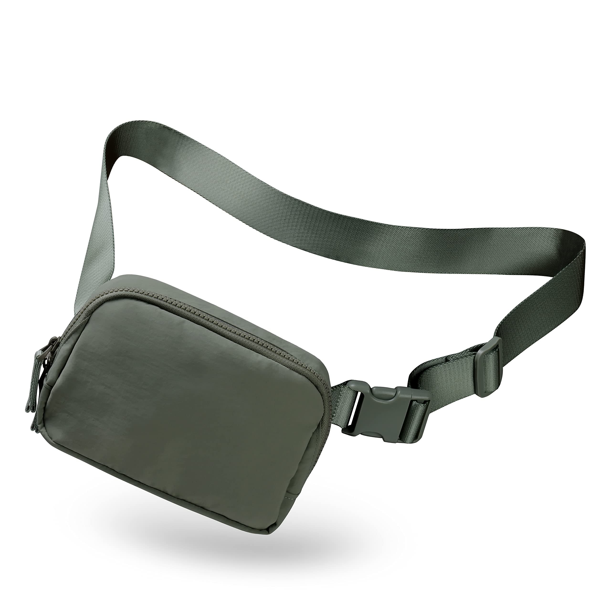 AslabCrew 2-Way Zipper Unisex Belt Bag with Adjustable Strap Fanny Packs Mini Waist Pouch for Outdoor Hiking Running Travel