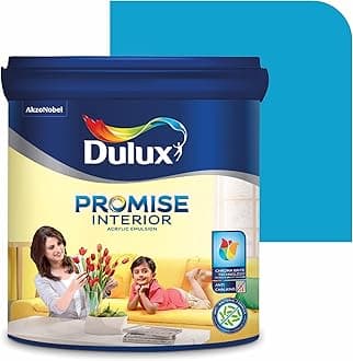 Dulux Promise Interior Emulsion Paint (4L, Bluebird'S Song) | Wall paint with Chroma Brite Technology for brighter longer-lasting colors | Rich Finish | Anti-chalk | Water-based | 3-year warranty