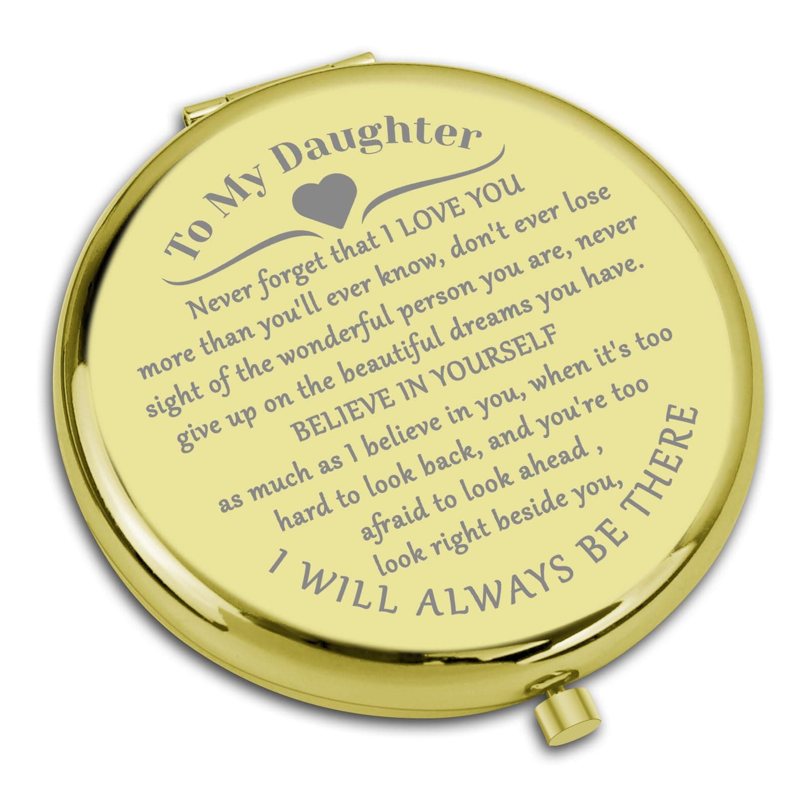 Inspirational Gifts for Daughter Travel Compact Pocket Makeup Mirror Daughter Gifts from Mum Dad Birthday Graduation Gifts for Daughter To My Daughter Encouragement Gifts Folding Mini Pocket Mirror