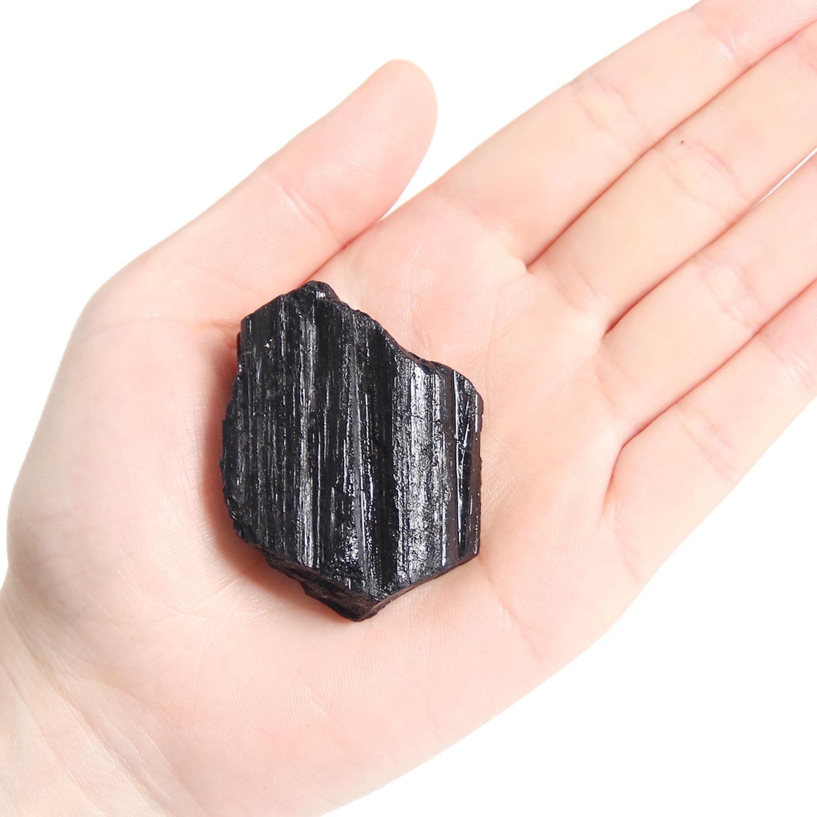 Raw Black Tourmaline Crystals, 70-90 Grams Black Tourmaline Healing Crystals, Natural Rough Stones Crystal for Tumbling, Cabbing, Fountain Rocks, Decoration, Polishing, Wire Wrapping, Wicca & Reiki