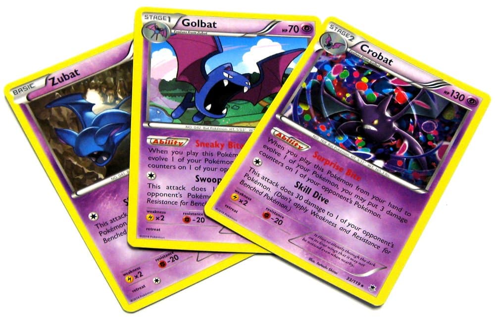 Pokemon Black & White Phantom Forces Crobat Single Card Evolution Set #31, 32 & 33