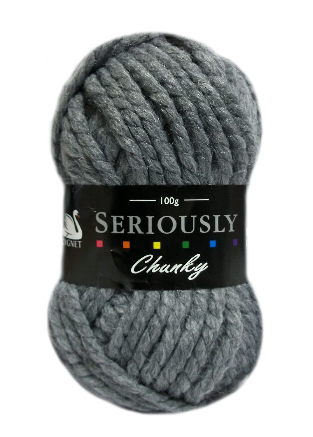 Cygnet SERIOUSLY CHUNKY Knitting Acrylic Yarn/Wool 100g - 790 Slate Grey