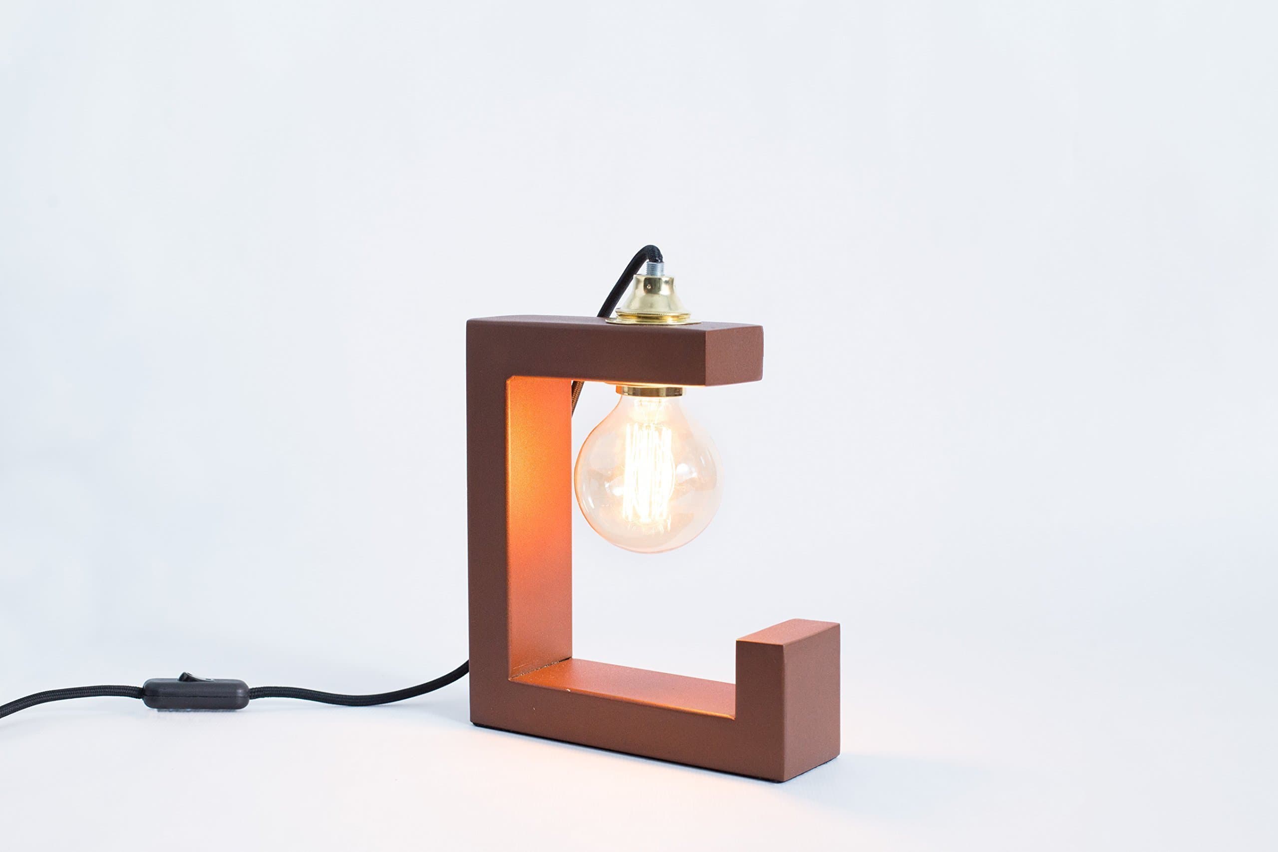 Iron lamp, edison lamp, handmade lamp, table lamp, design lamp, oxide lamp. Riga lamp by Belight Barcelona.