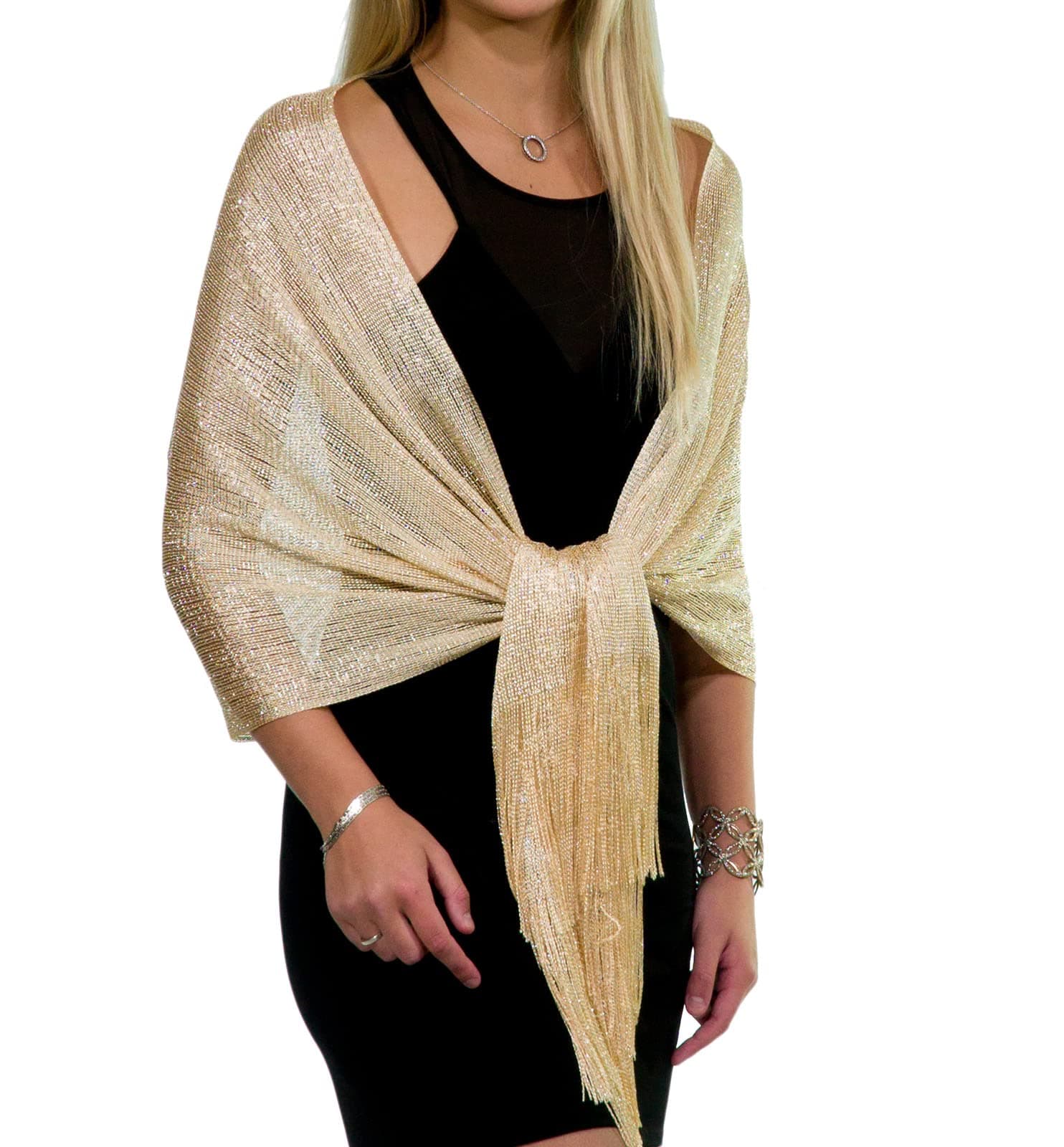 Shawls and Wraps for Evening Dresses, Metallic Glitter Shawls for Women, Sparkling Wedding Giving Shawl Gift