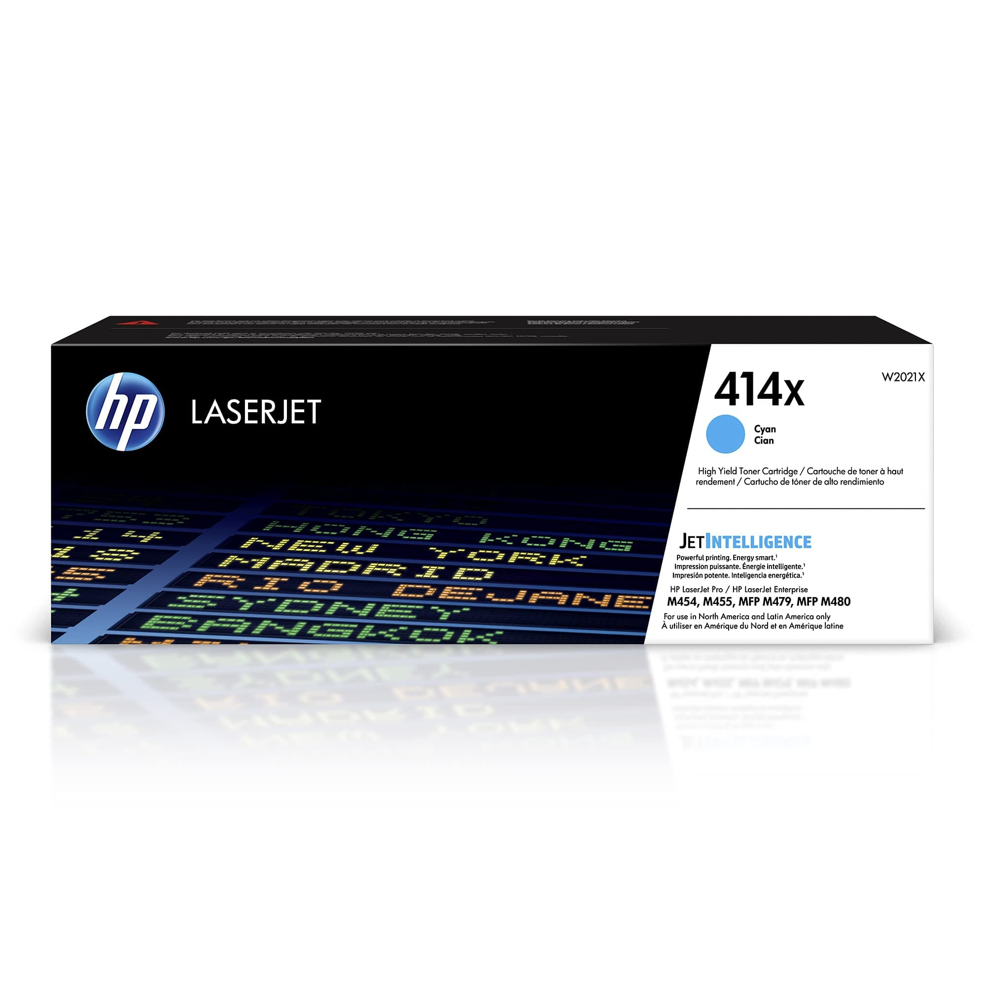 HP 414X Cyan High-Yield Toner Cartridge | Works with Color LaserJet Enterprise M455dn, MFP M480f, Pro M454, MFP M479 Series | W2021X