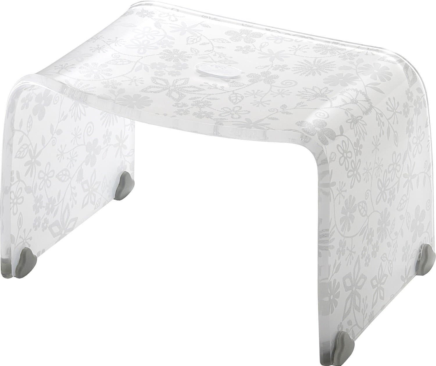 Firuro [Beautiful Flower-patterned Bath Chair] White Flower M-size