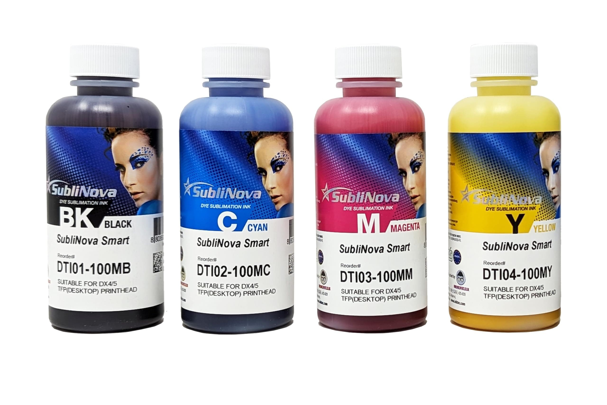 – Ink Tec Sublinova Smart DTI Dye Sublimation Inks (4 Colour Set (C,M,Y,K), 100ml)