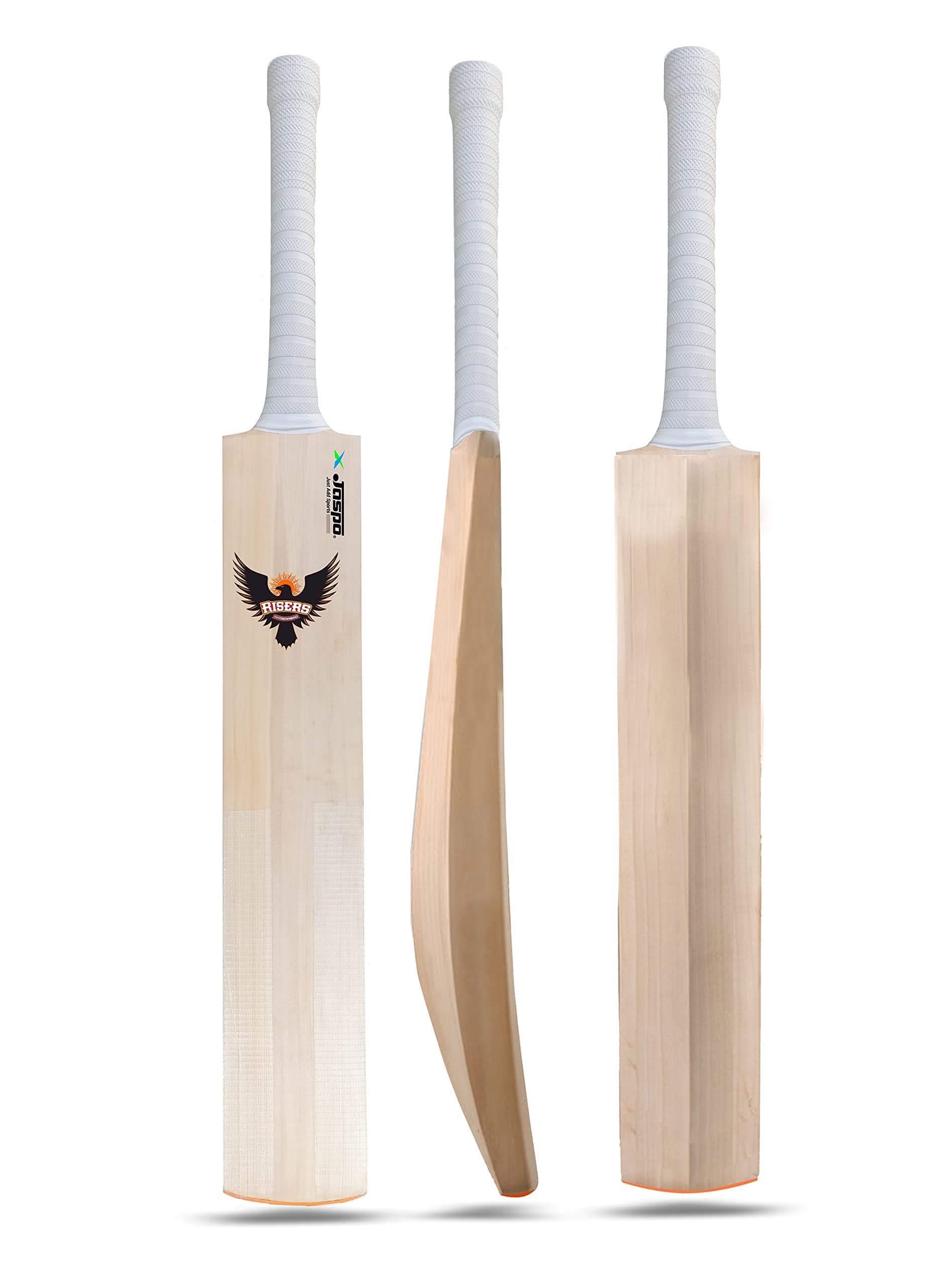 Jaspo Club-Craze Kashmir Willow Full Size Grade 1 Cricket Bat for Tournament with Bigger Sweet Spot and Singapore Cane Handle Approx Weight 1200-1250 Grams (Short Handle) (Risers Hyderabad)