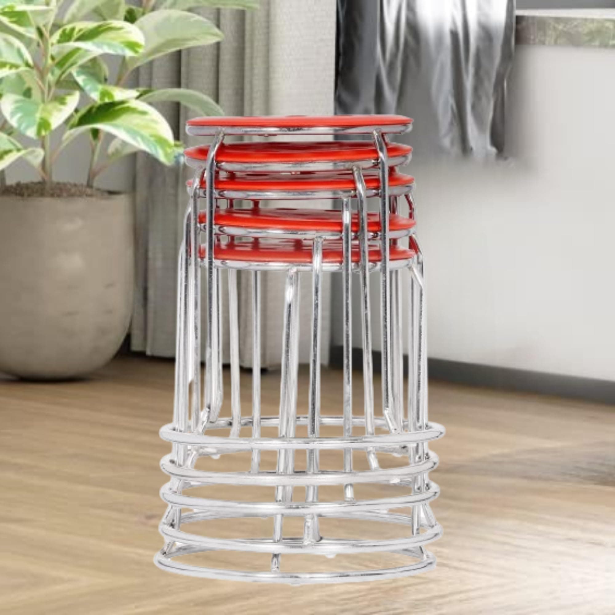 Da URBAN® DISC Pack of 5 | Multi Purpose | Stack Stool (Red)