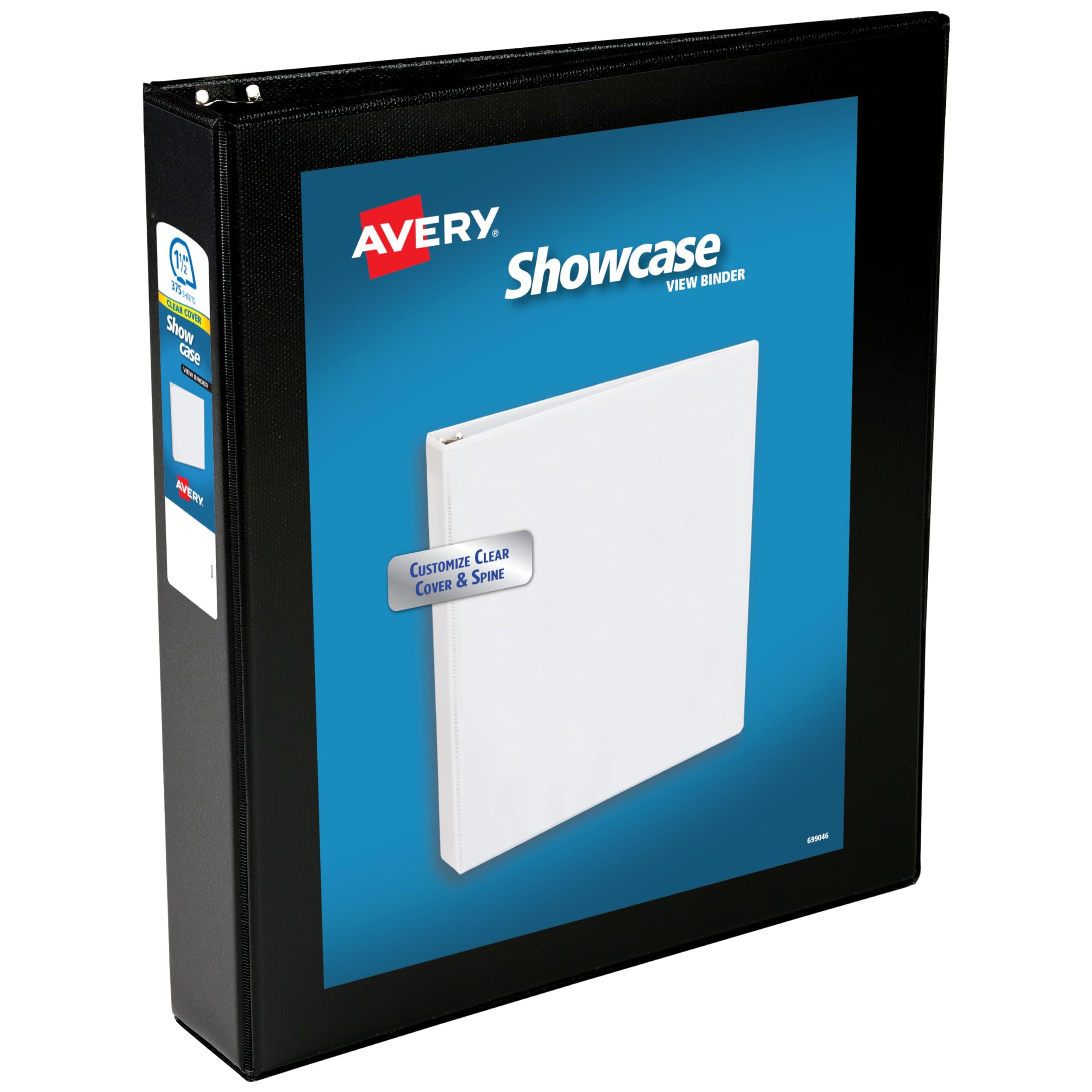 Showcase Reference View Binder, 1.5 Inch, Black, 1 Binder (19650)