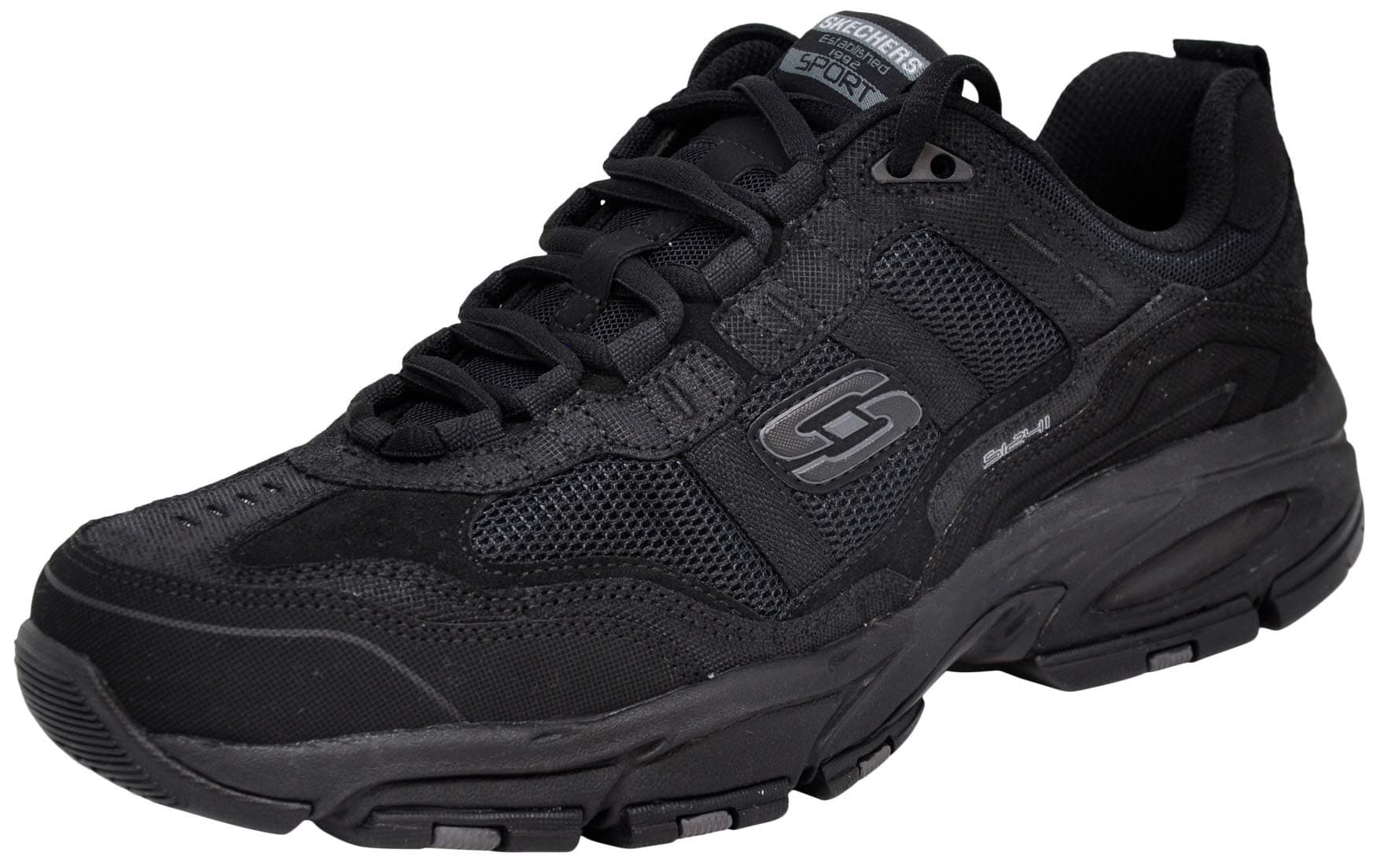 SkechersSport Men's Vigor 2.0 Trait Memory Foam Sneaker, Black/Charcoal, 11.5 M US