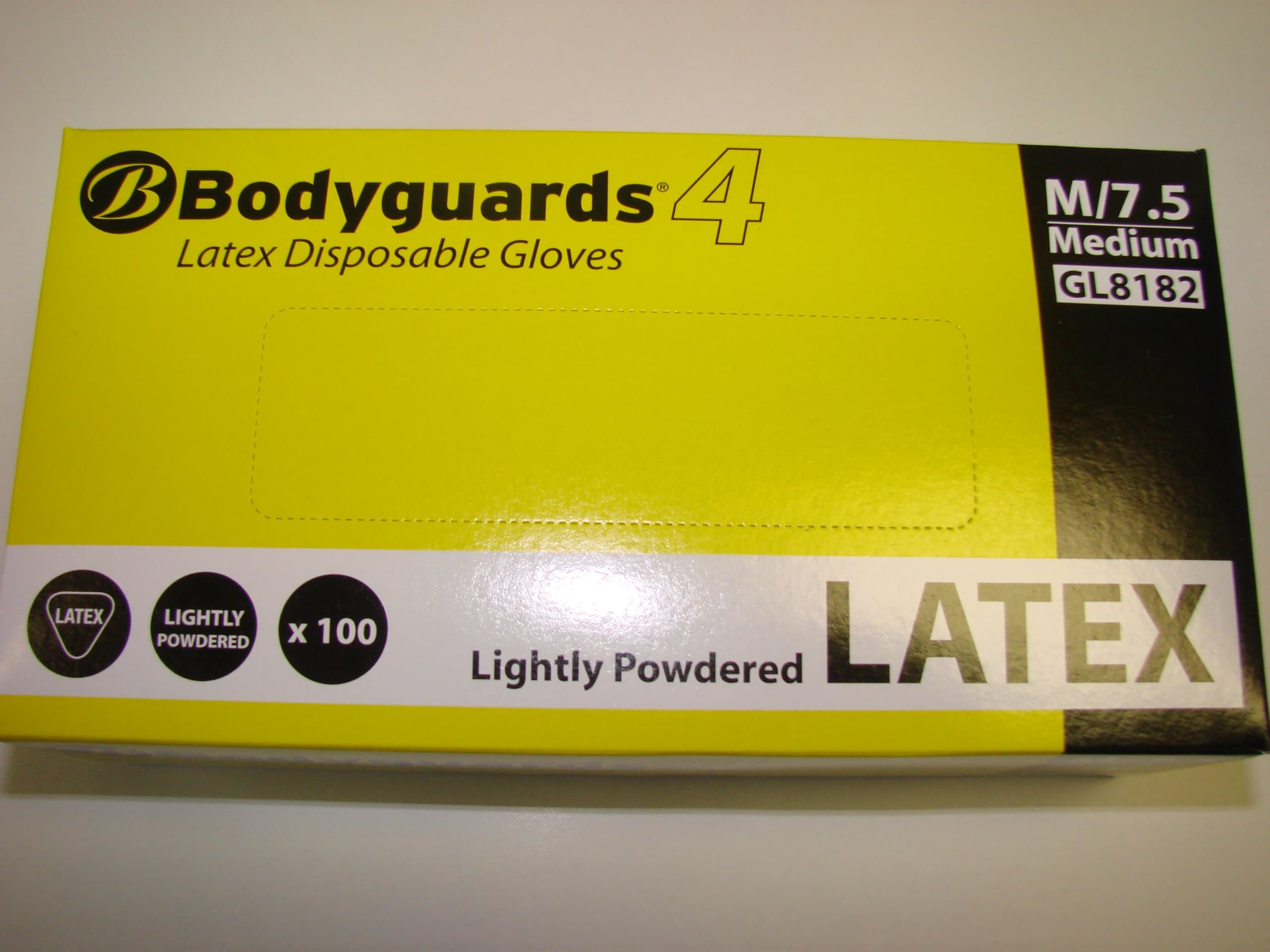 GL818 Lightly Powdered Latex Disposable Gloves - Box of 100 (Large)
