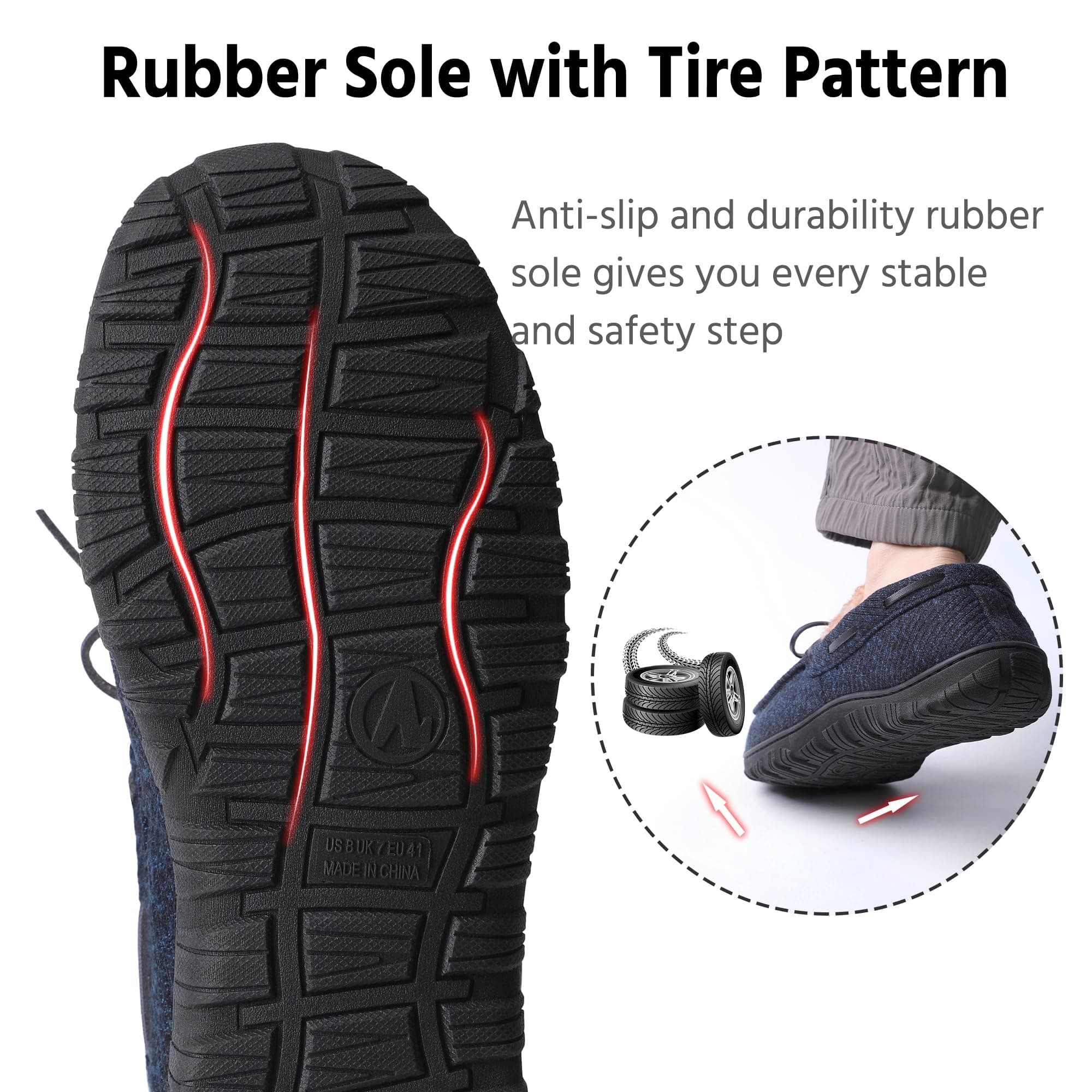 MIXIN Mens Slippers Indoor Outdoor Memory Foam House Shoes Anti-Slip Moccasins Slippers for Men